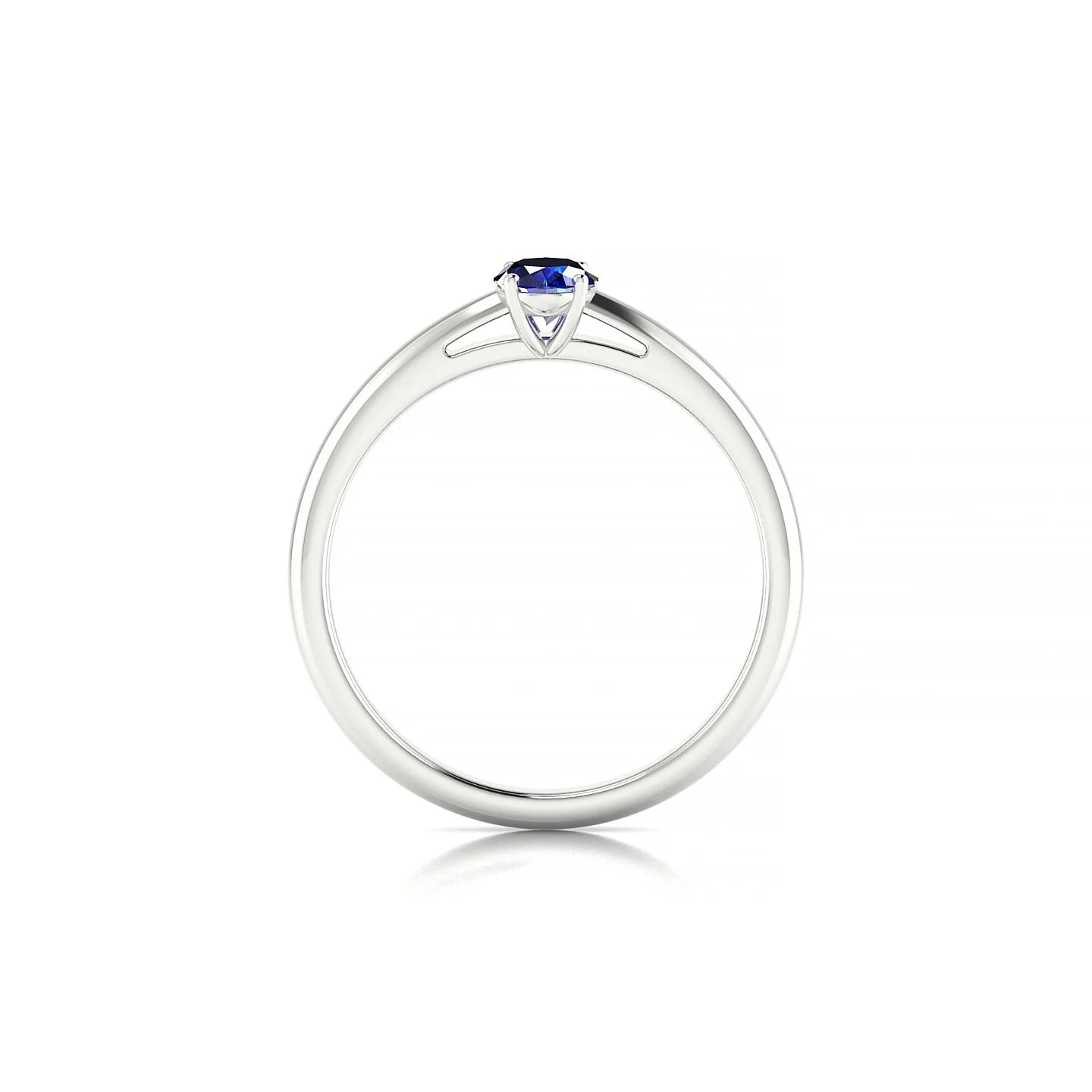 Treasure | 18k White Gold 6 x 4 mm Oval Sapphire Ring