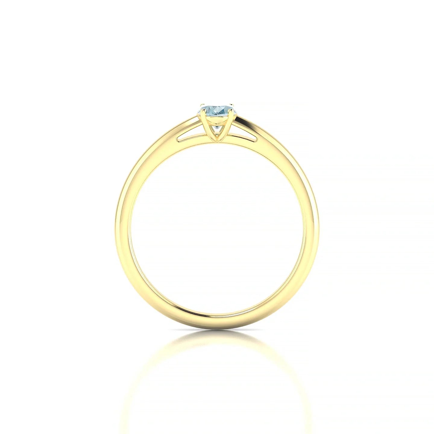Treasure | 18k Yellow Gold 6 x 4 mm Oval Aquamarine Ring