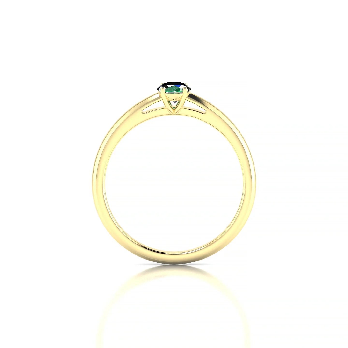 Treasure | 18k Yellow Gold 6 x 4 mm Oval Emerald Ring