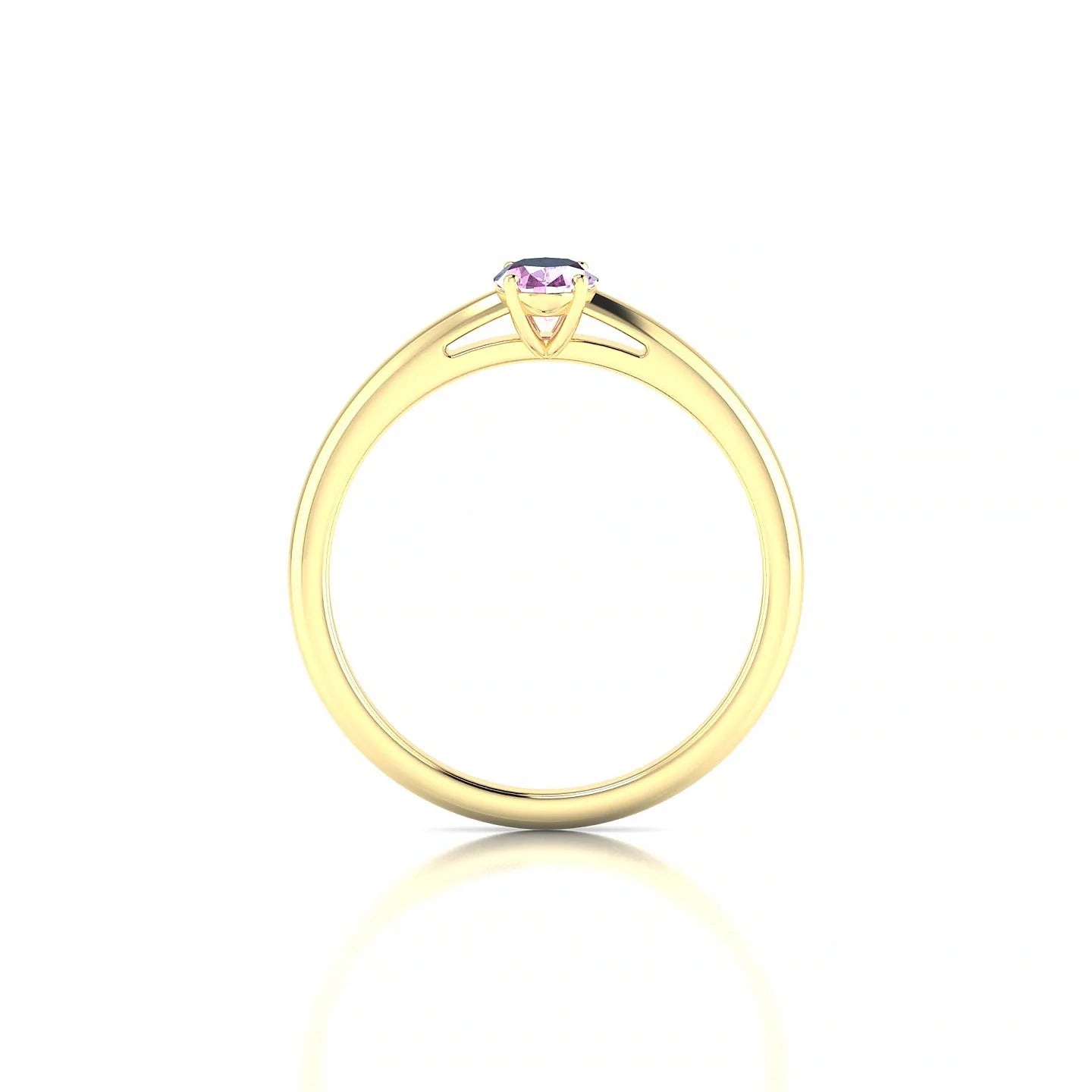 Treasure | 18k Yellow Gold 6 x 4 mm Oval Pink Sapphire Ring
