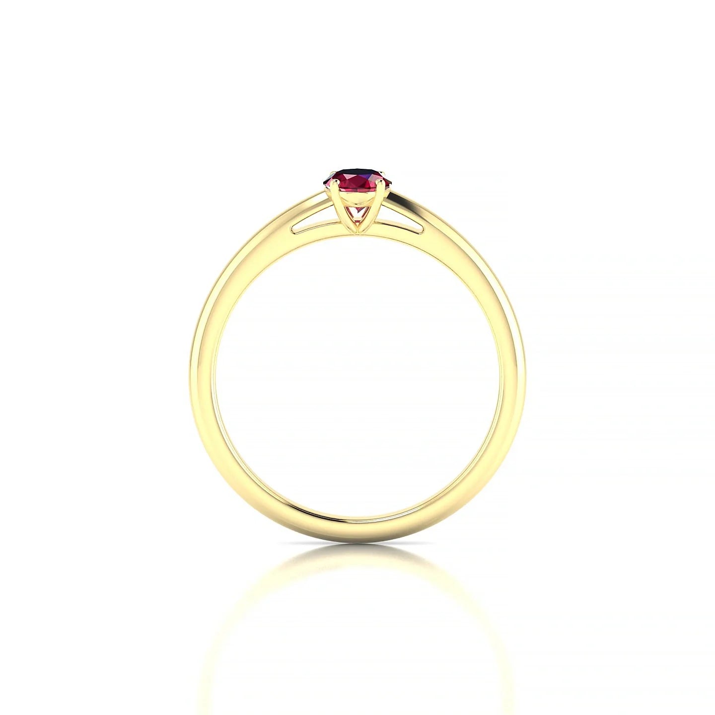 Treasure | 18k Yellow Gold 6 x 4 mm Oval Ruby Ring