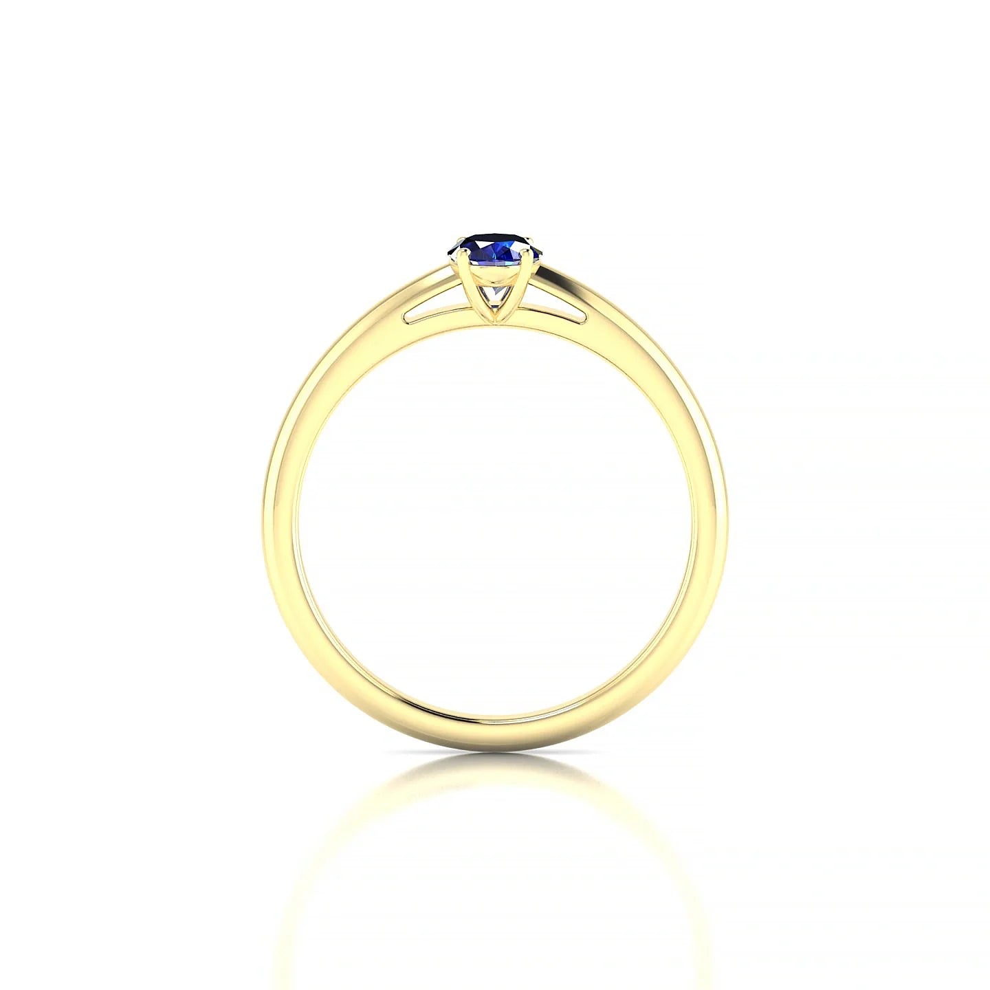 Treasure | 18k Yellow Gold 6 x 4 mm Oval Sapphire Ring