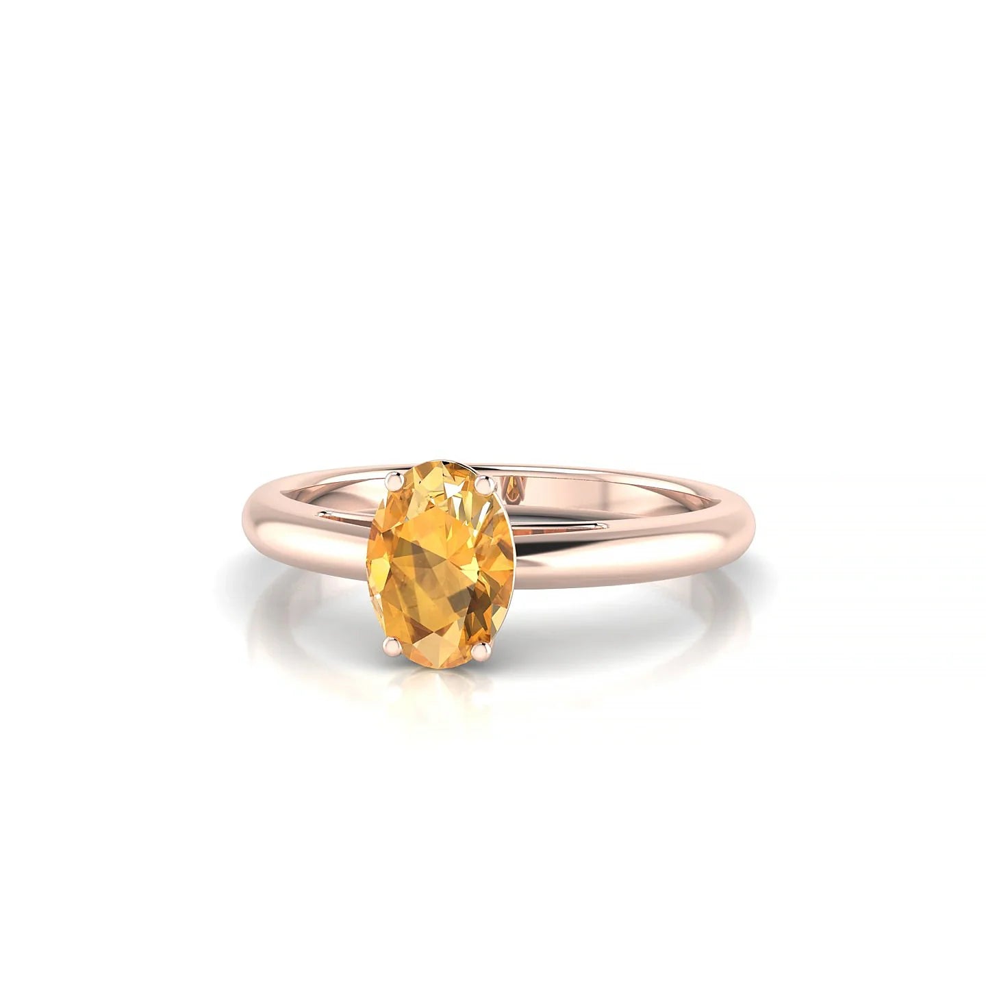 Treasure | 18k Rose Gold 7 x 5 mm Oval Citrine Ring