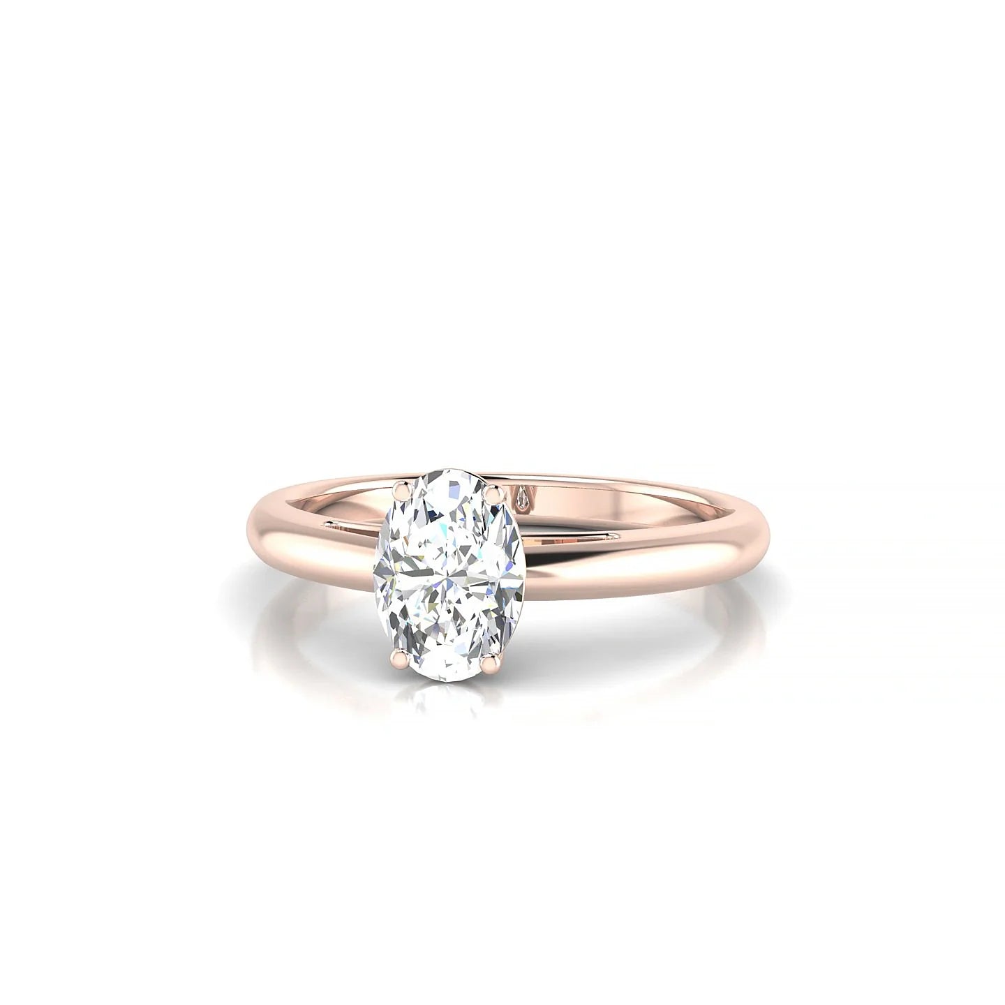 Treasure | 18k Rose Gold 7 x 5 mm Oval Diamond Ring