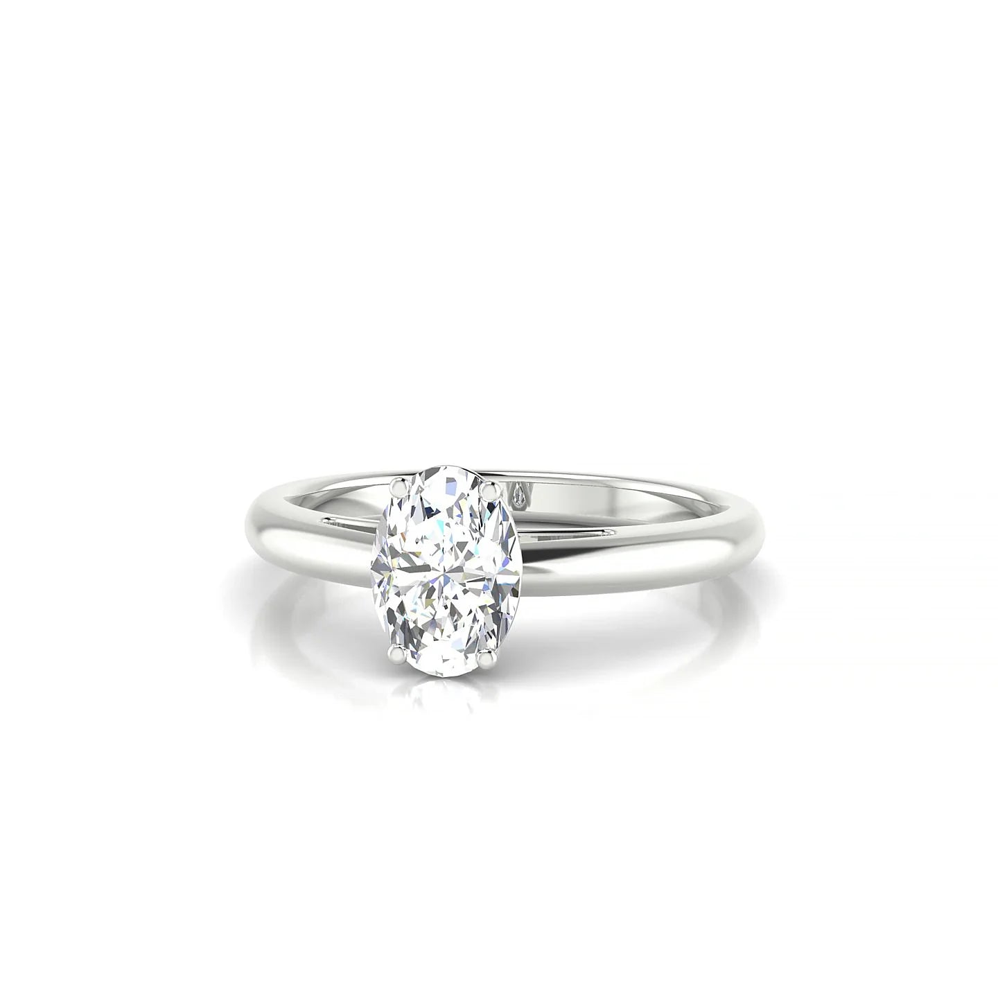 Treasure | 18k White Gold 7 x 5 mm Oval Diamond Ring