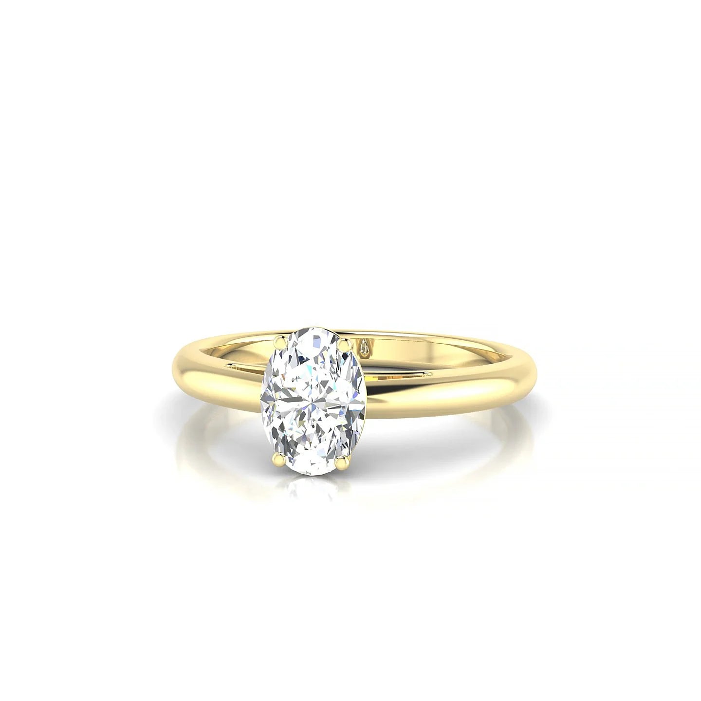 Treasure | 18k Yellow Gold 7 x 5 mm Oval Diamond Ring