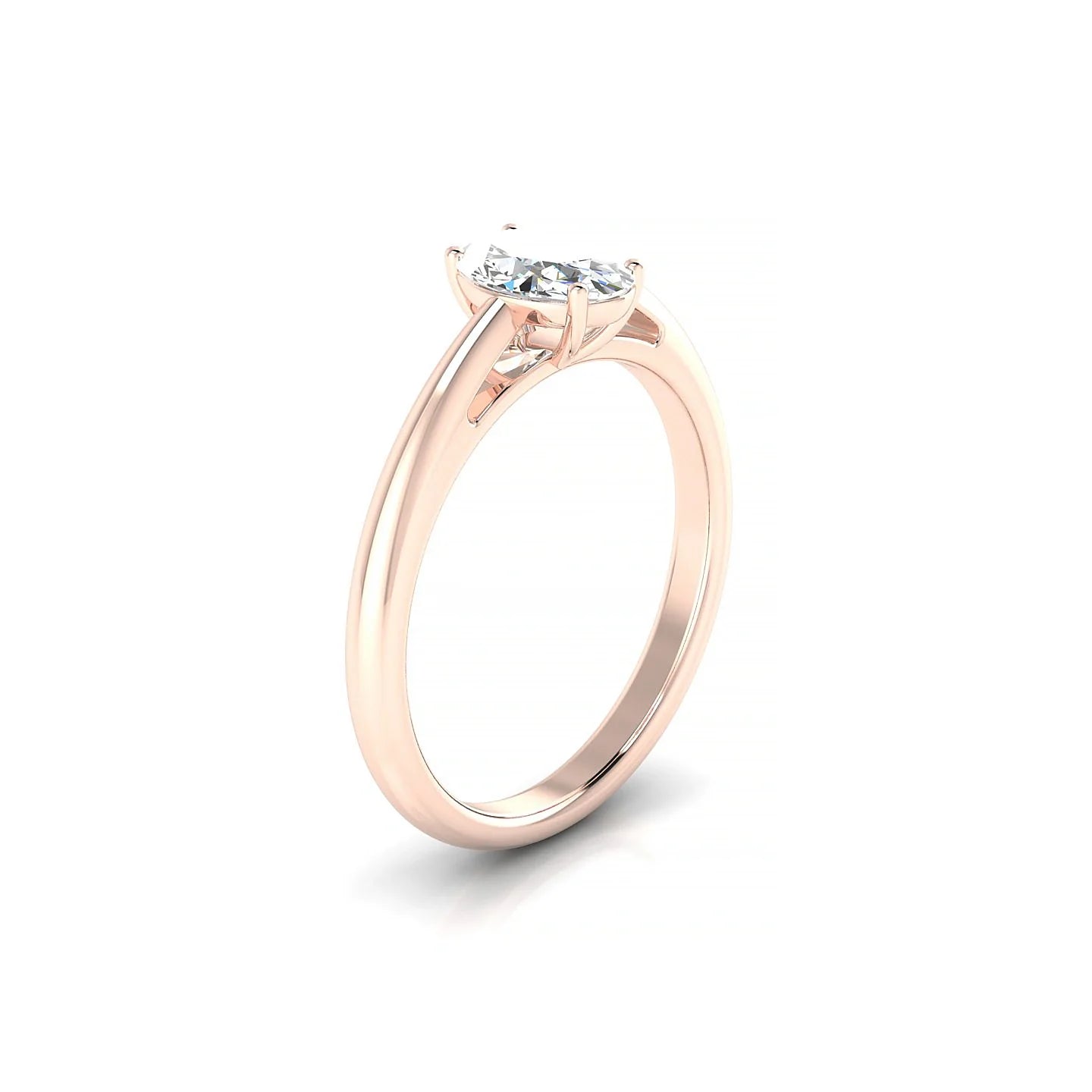 Treasure | 18k Rose Gold 7 x 5 mm Oval Diamond Ring