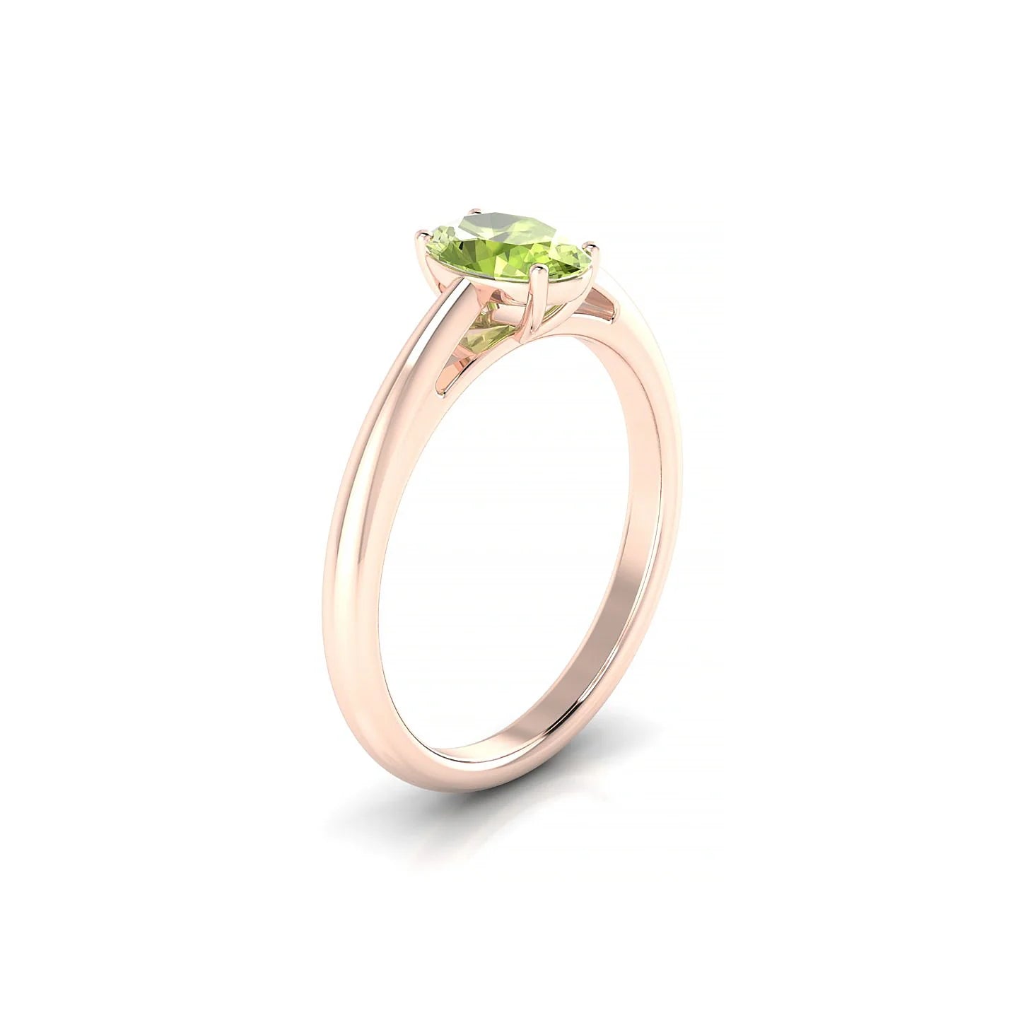 Treasure | 18k Rose Gold 7 x 5 mm Oval Peridot Ring