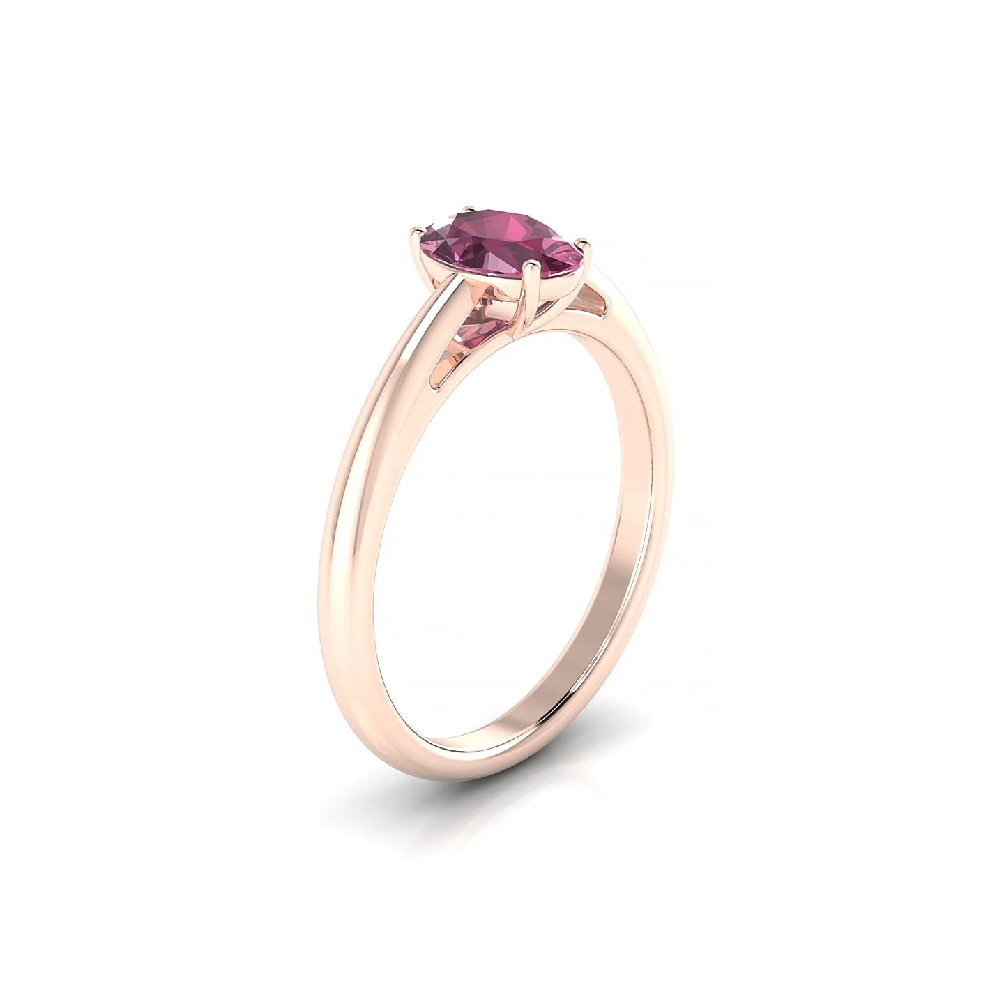 Treasure | 18k Rose Gold 7 x 5 mm Oval Rhodolite Ring