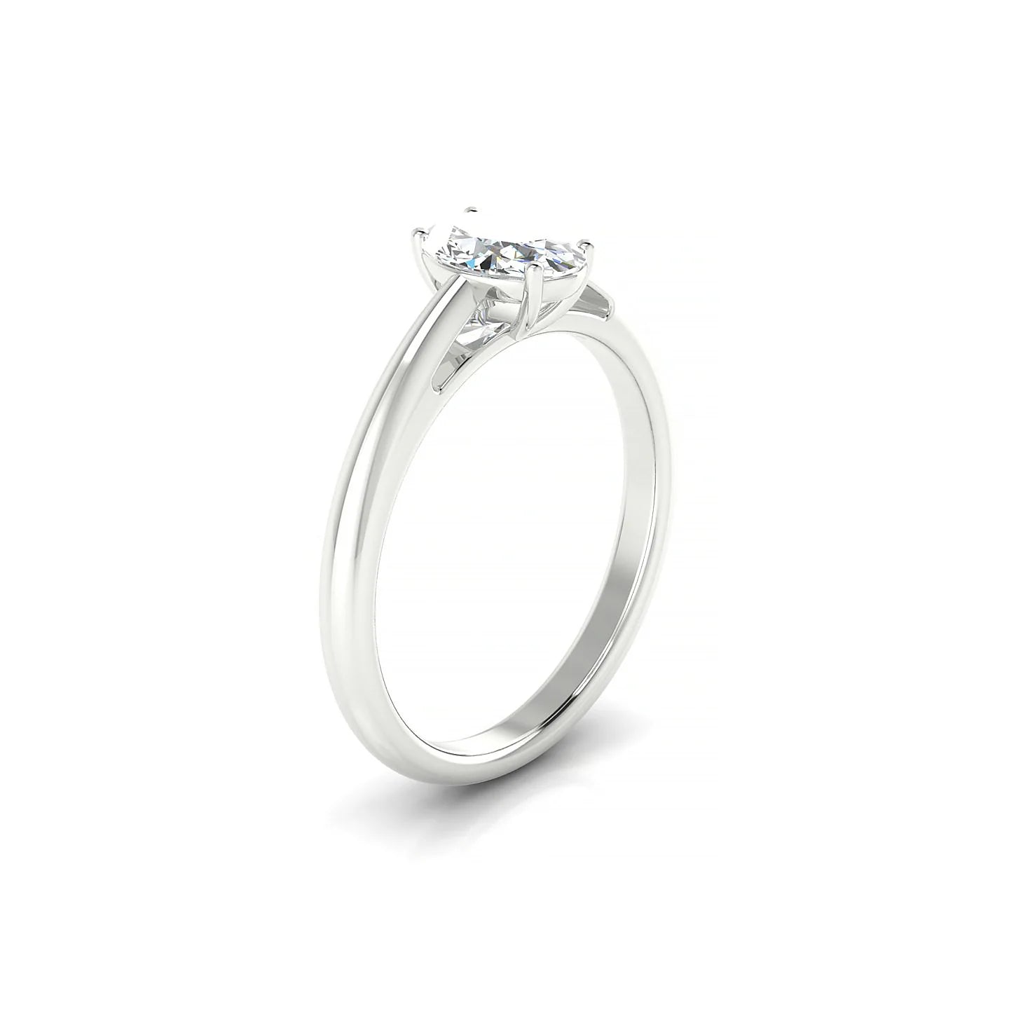 Treasure | 18k White Gold 7 x 5 mm Oval Diamond Ring