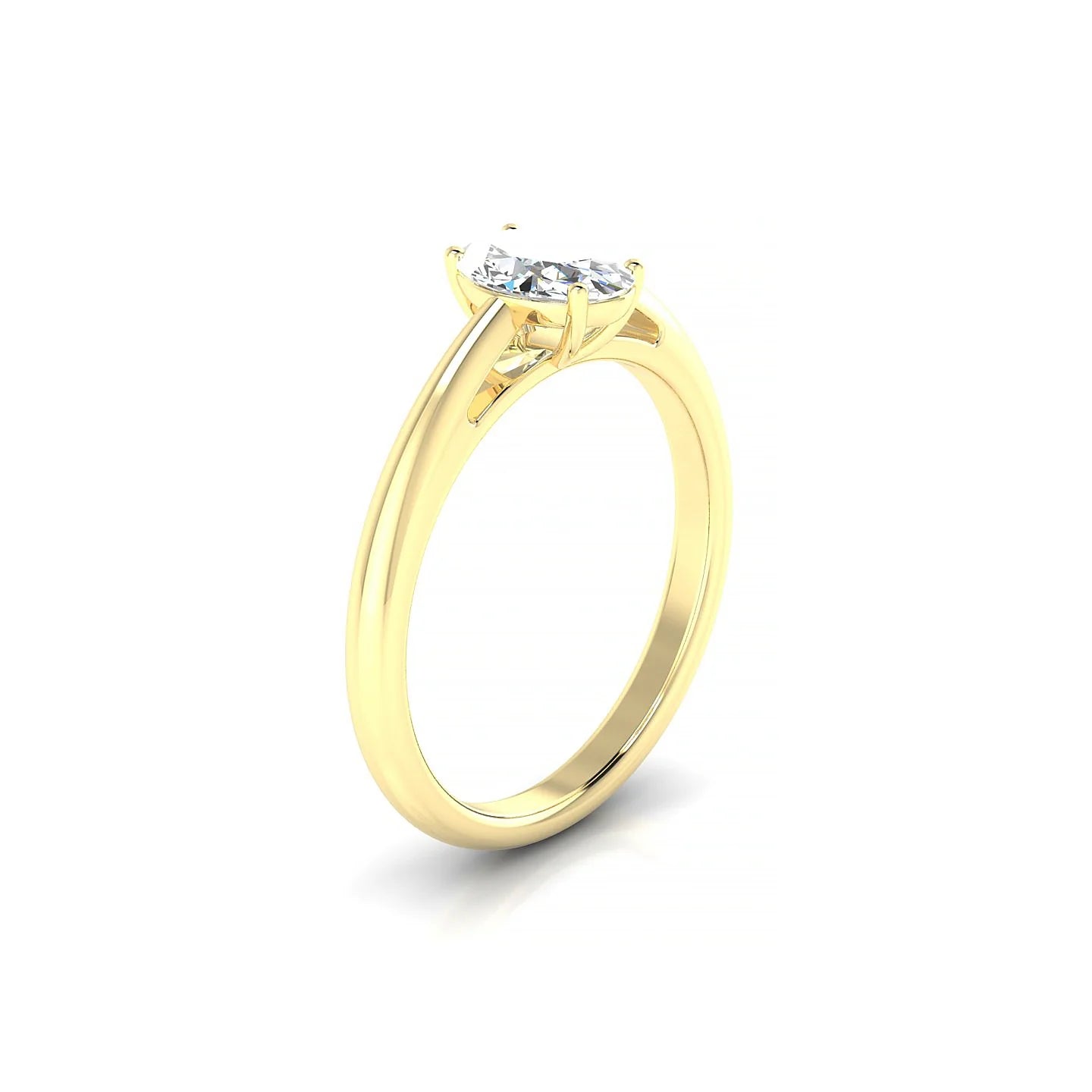 Treasure | 18k Yellow Gold 7 x 5 mm Oval Diamond Ring