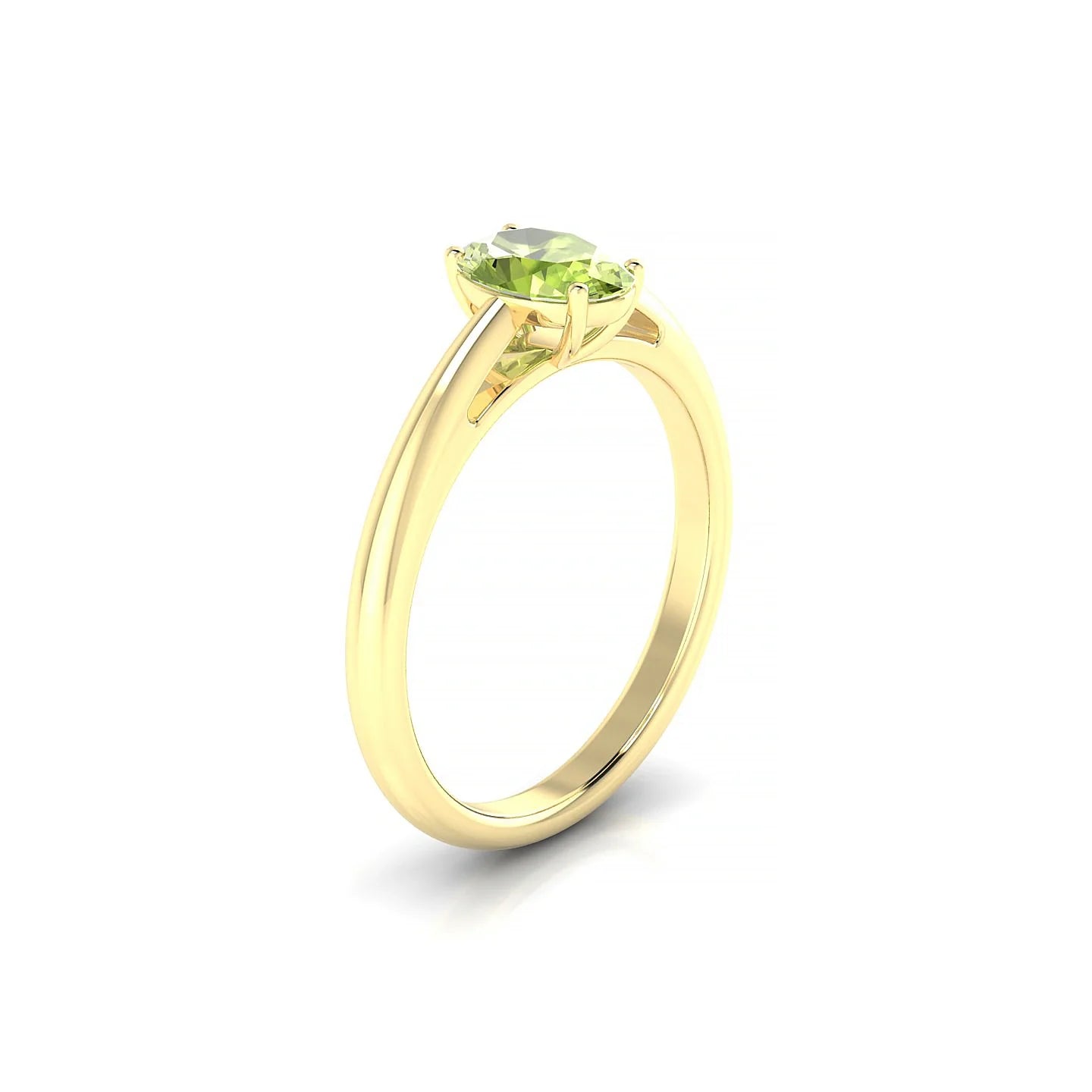 Treasure | 18k Yellow Gold 7 x 5 mm Oval Peridot Ring