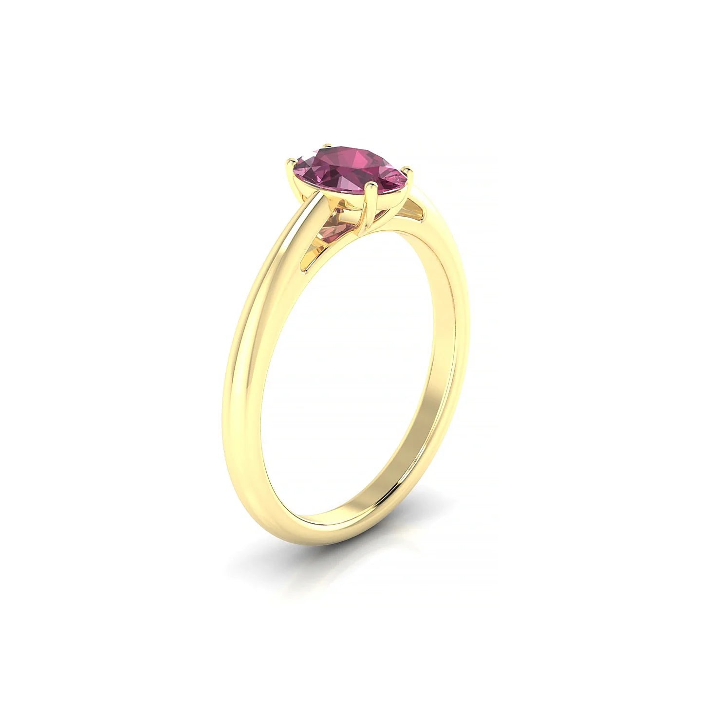 Treasure | 18k Yellow Gold 7 x 5 mm Oval Rhodolite Ring
