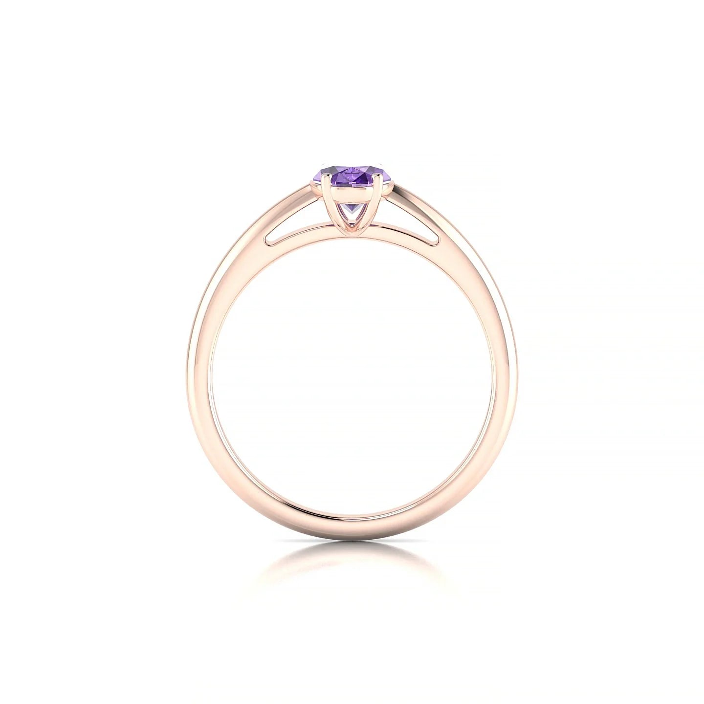 Treasure | 18k Rose Gold 7 x 5 mm Oval Amethyst Ring