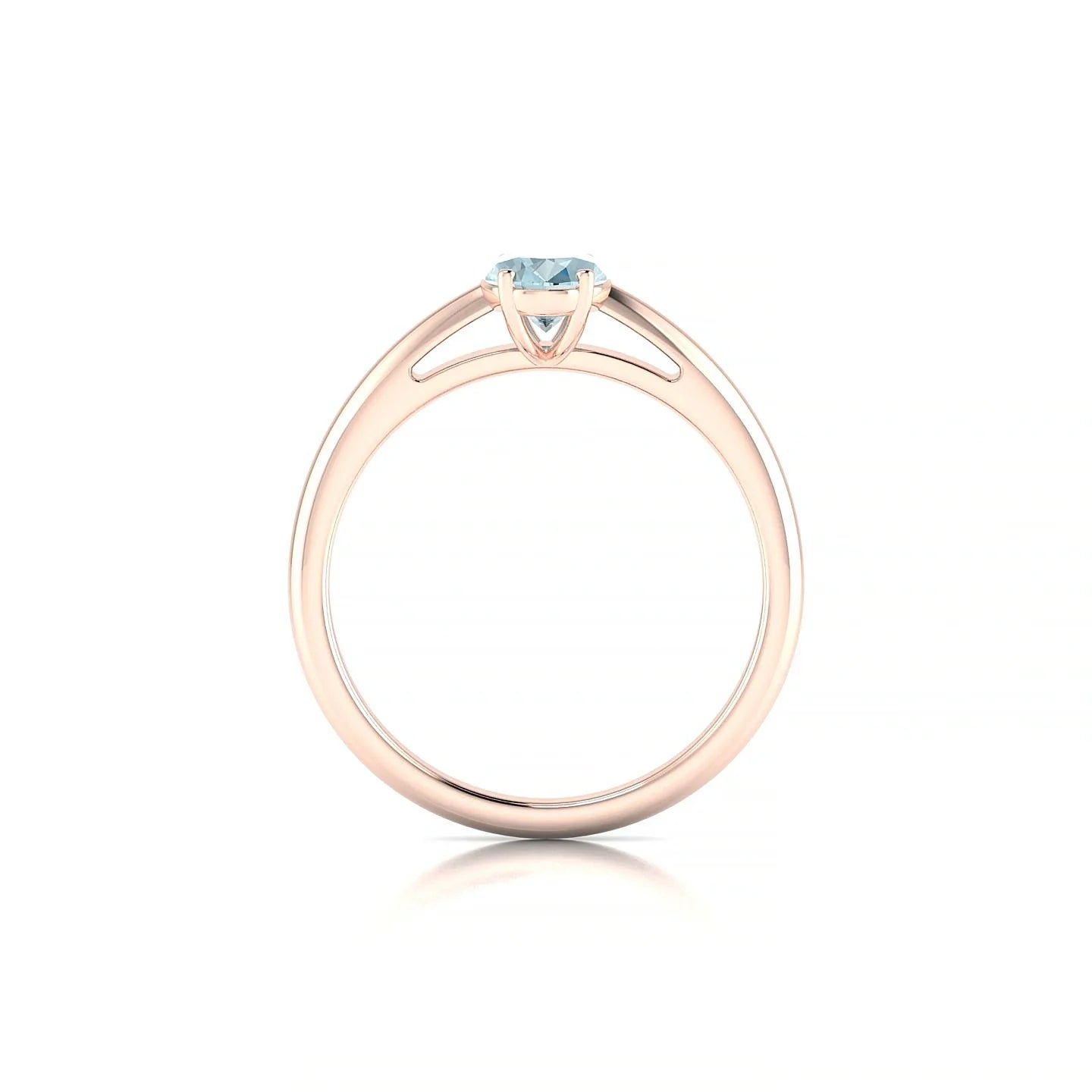 Treasure | 18k Rose Gold 7 x 5 mm Oval Aquamarine Ring