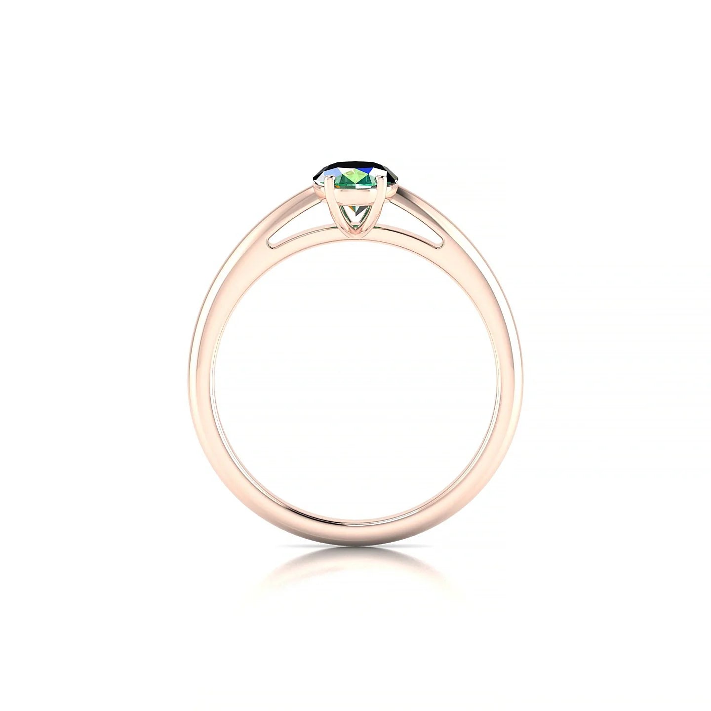 Treasure | 18k Rose Gold 7 x 5 mm Oval Emerald Ring