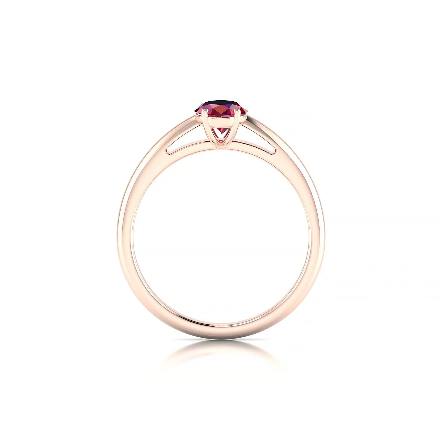 Treasure | 18k Rose Gold 7 x 5 mm Oval Ruby Ring