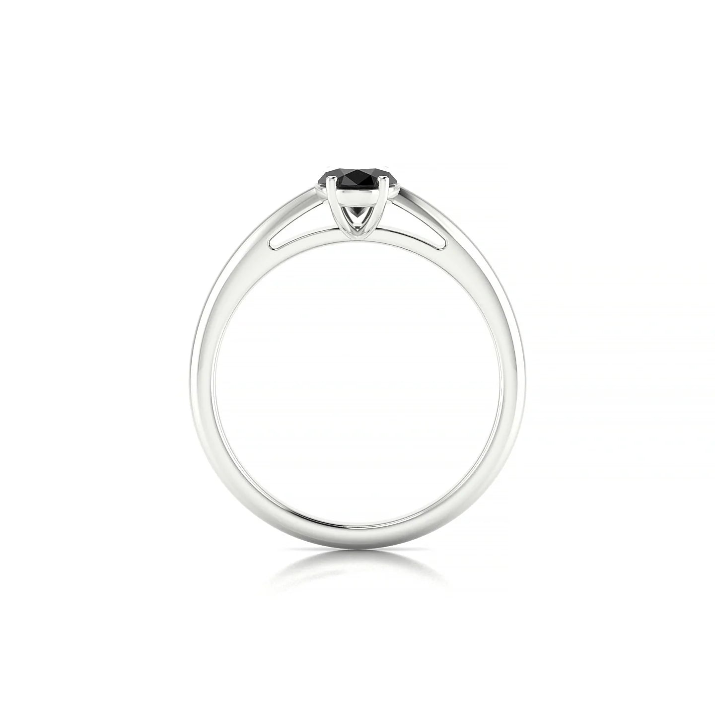Treasure | 18k White Gold 7 x 5 mm Oval Black Diamond Ring