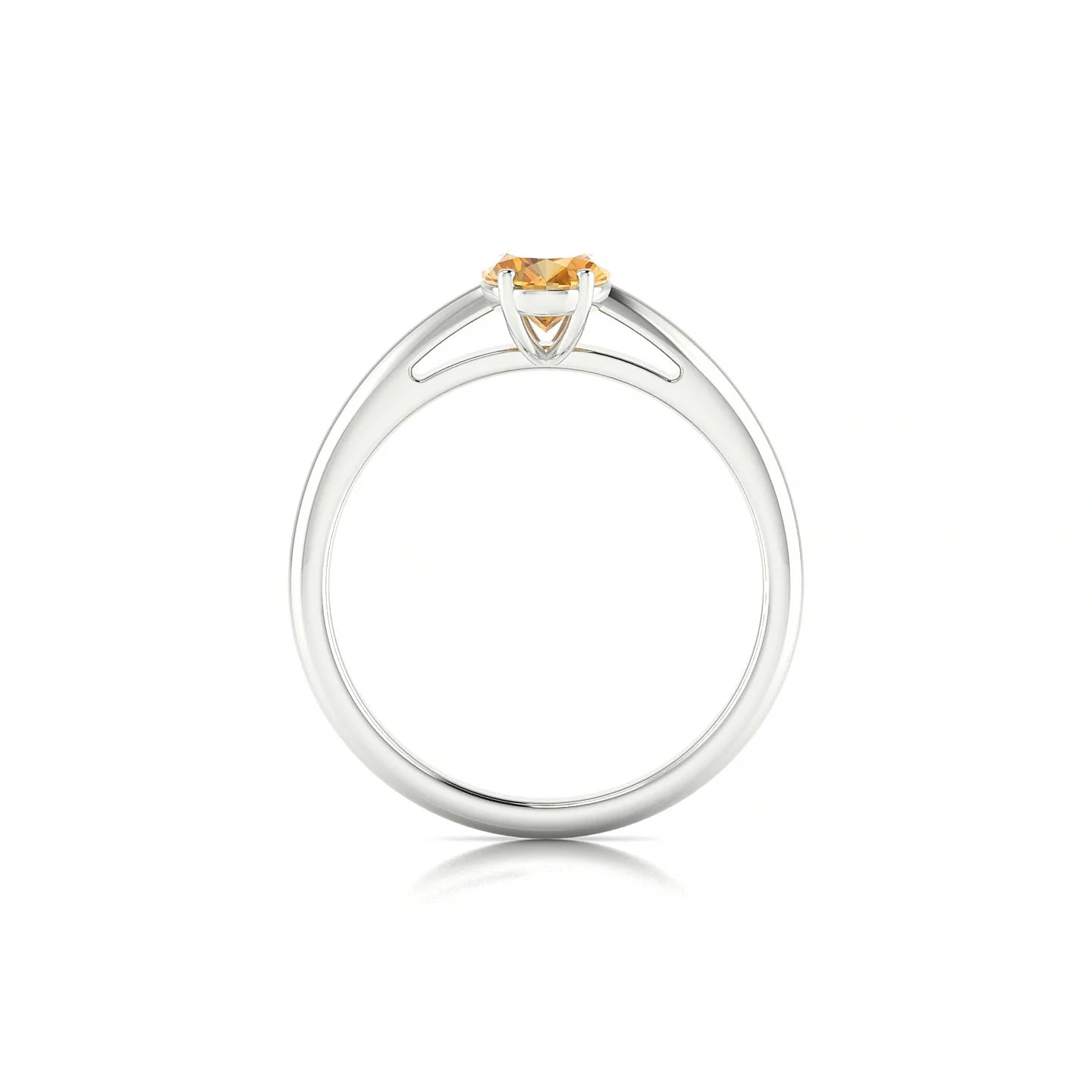 Treasure | 18k White Gold 7 x 5 mm Oval Citrine Ring