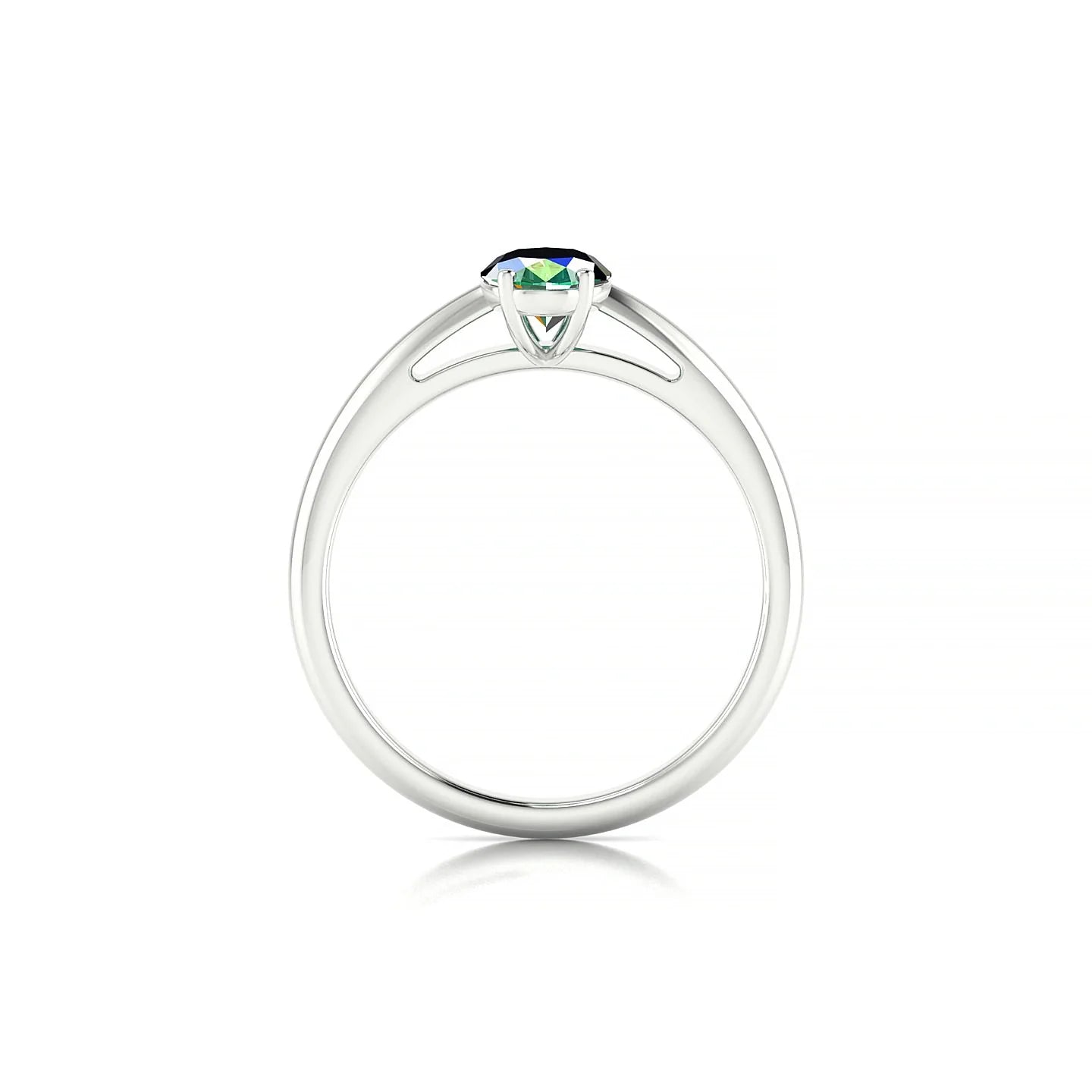 Treasure | 18k White Gold 7 x 5 mm Oval Emerald Ring