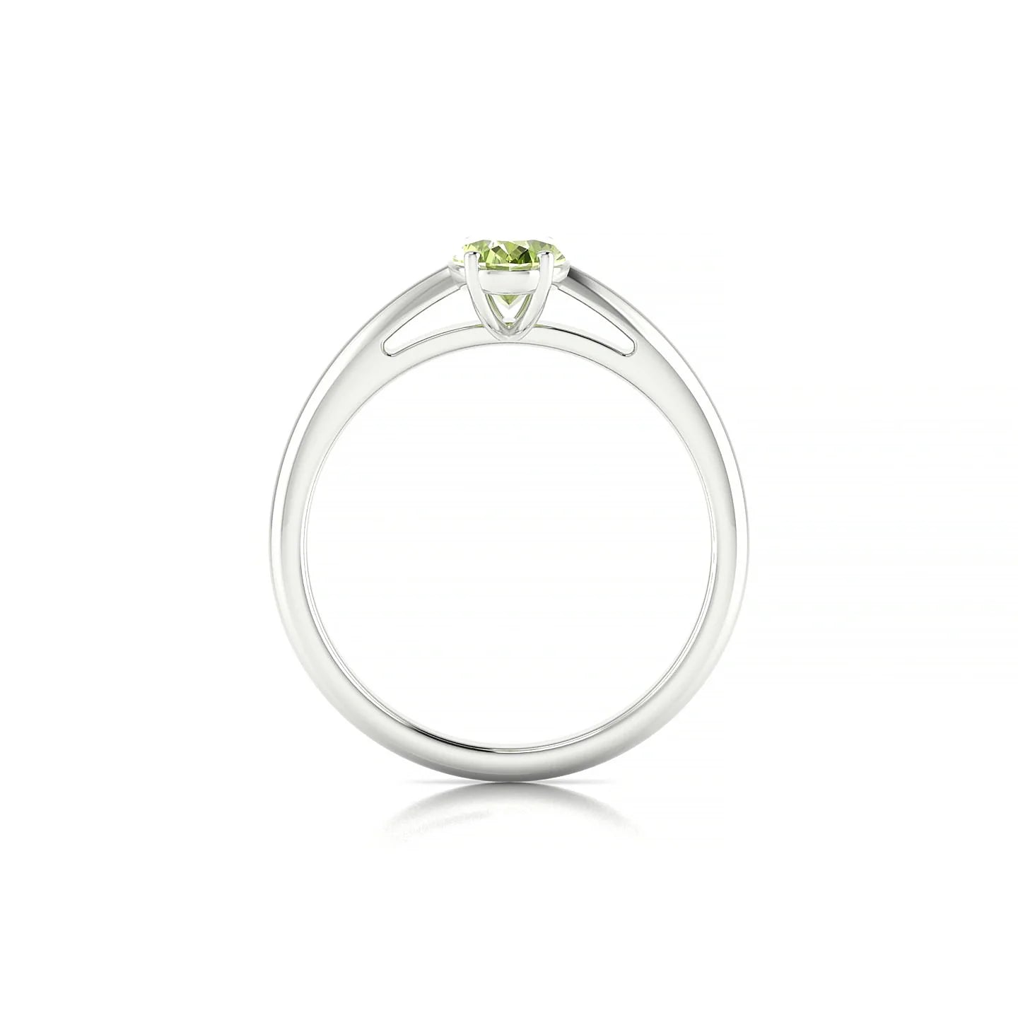 Treasure | 18k White Gold 7 x 5 mm Oval Peridot Ring