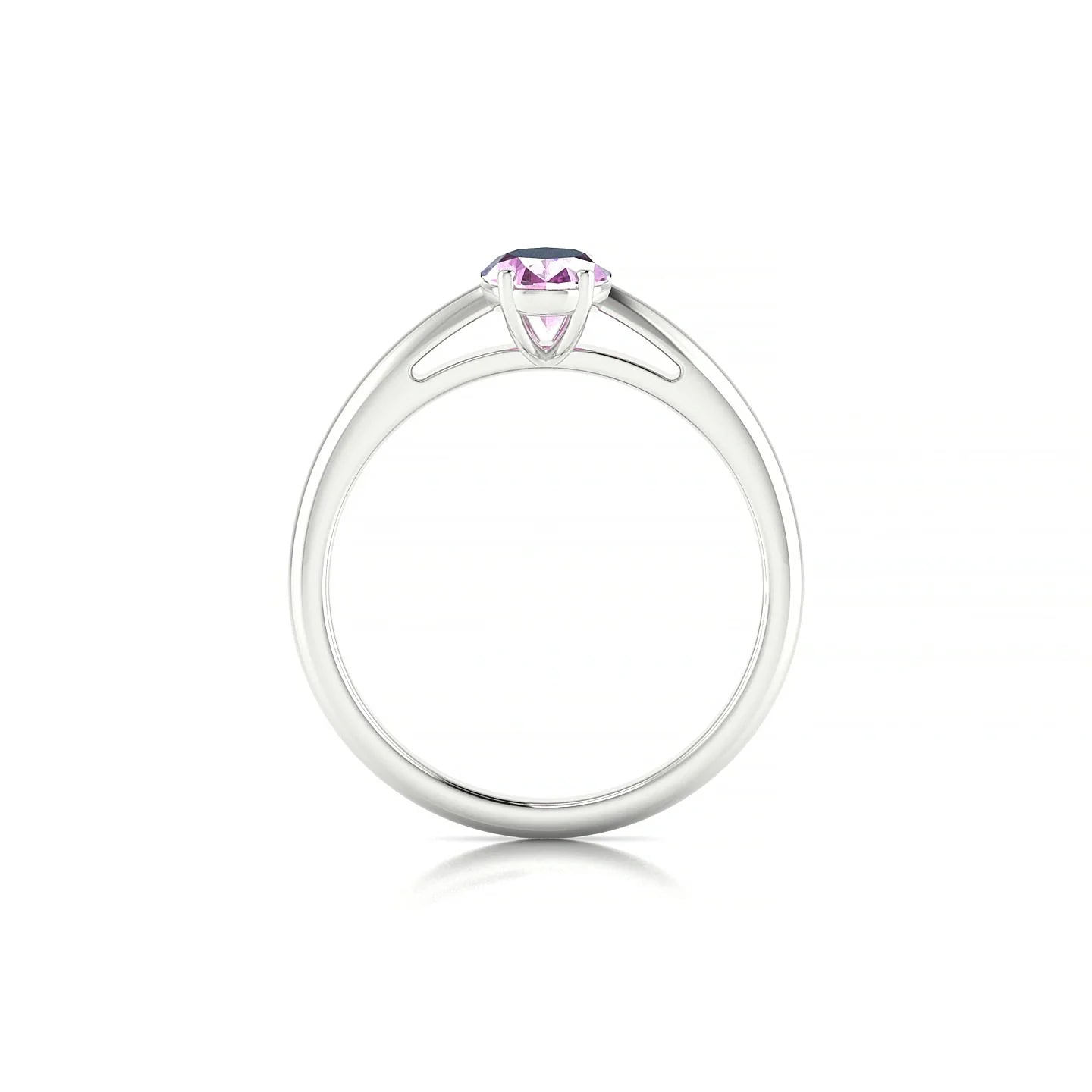 Treasure | 18k White Gold 7 x 5 mm Oval Pink Sapphire Ring