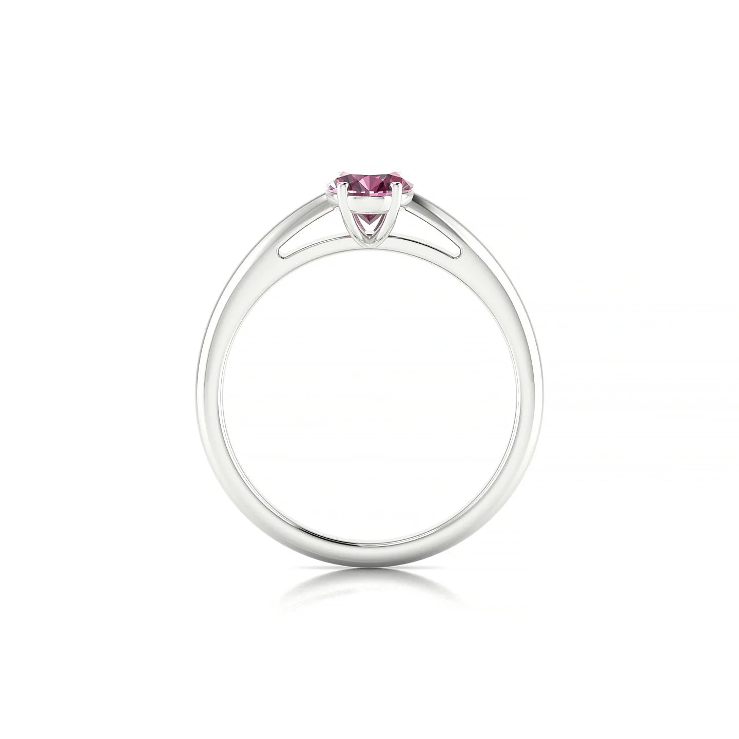 Treasure | 18k White Gold 7 x 5 mm Oval Rhodolite Ring
