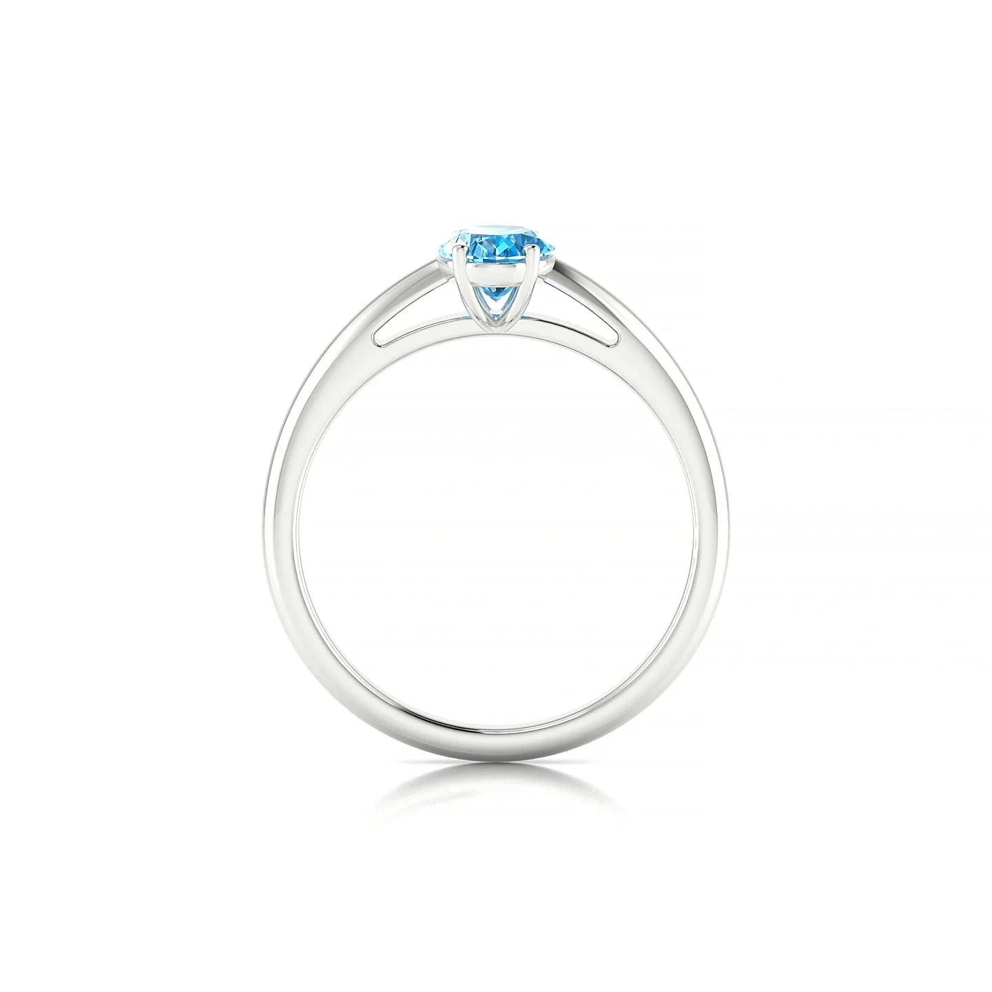 Treasure | 18k White Gold 7 x 5 mm Oval Topaz Ring