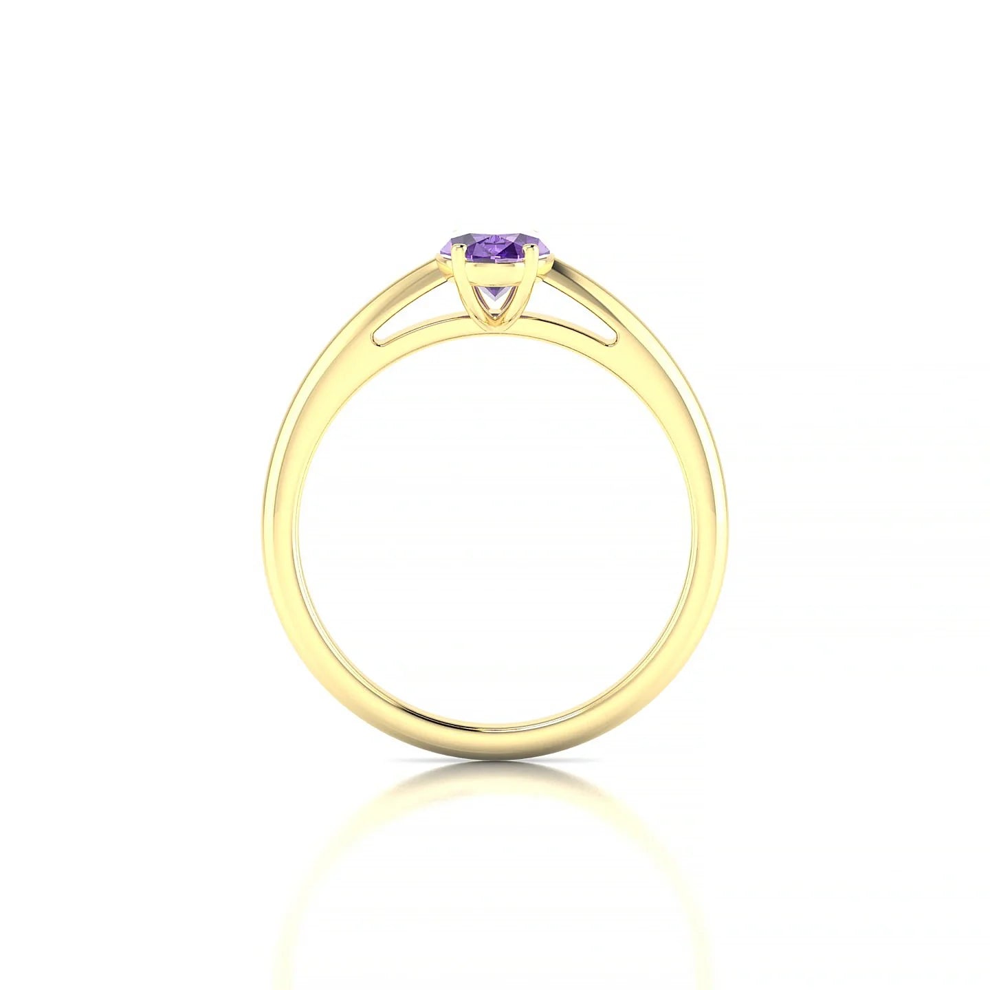 Treasure | 18k Yellow Gold 7 x 5 mm Oval Amethyst Ring