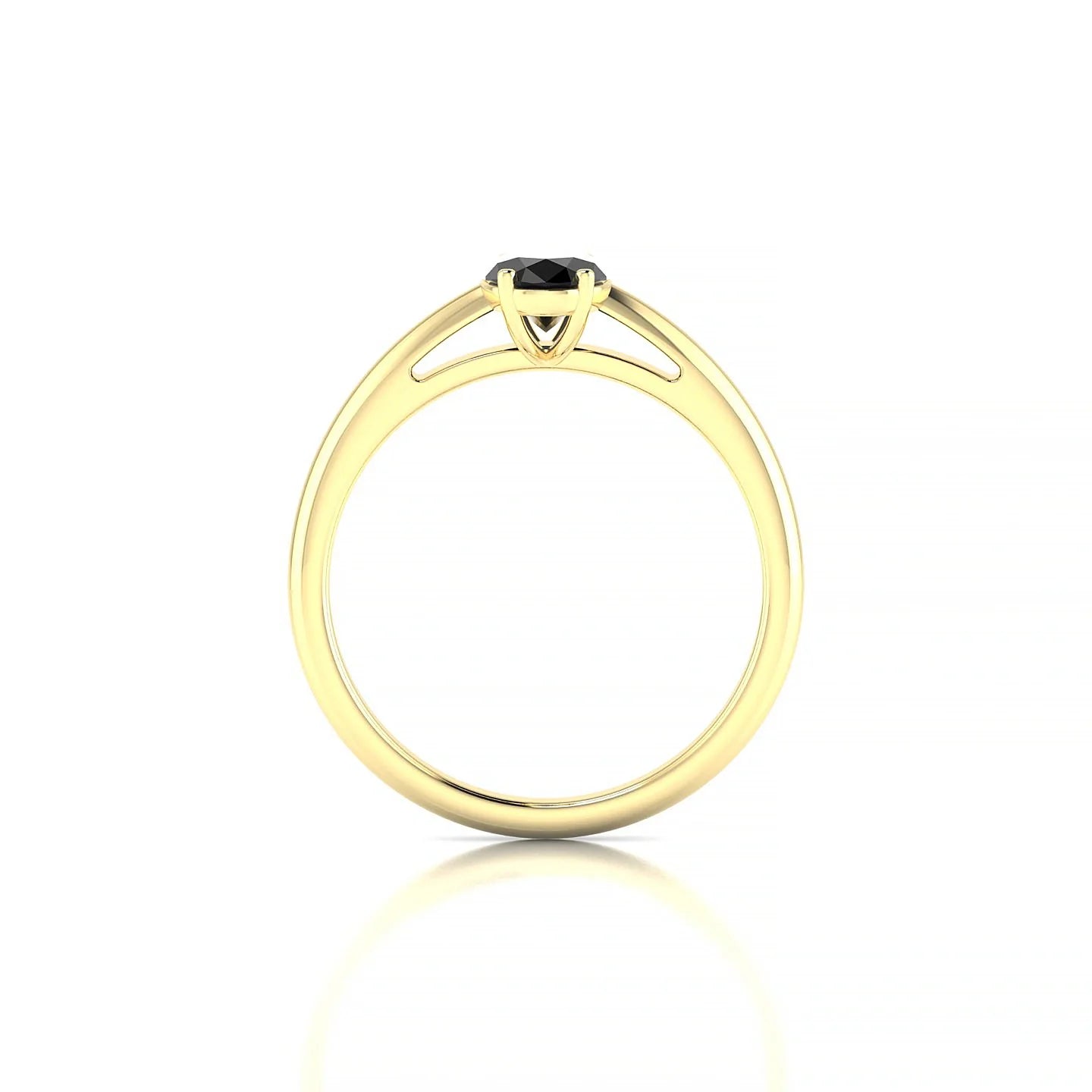 Treasure | 18k Yellow Gold 7 x 5 mm Oval Black Diamond Ring