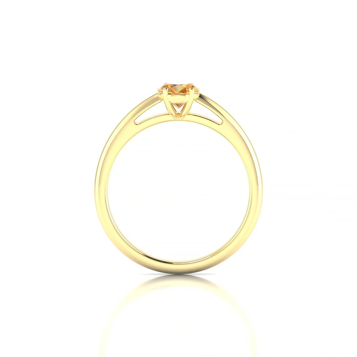 Treasure | 18k Yellow Gold 7 x 5 mm Oval Citrine Ring