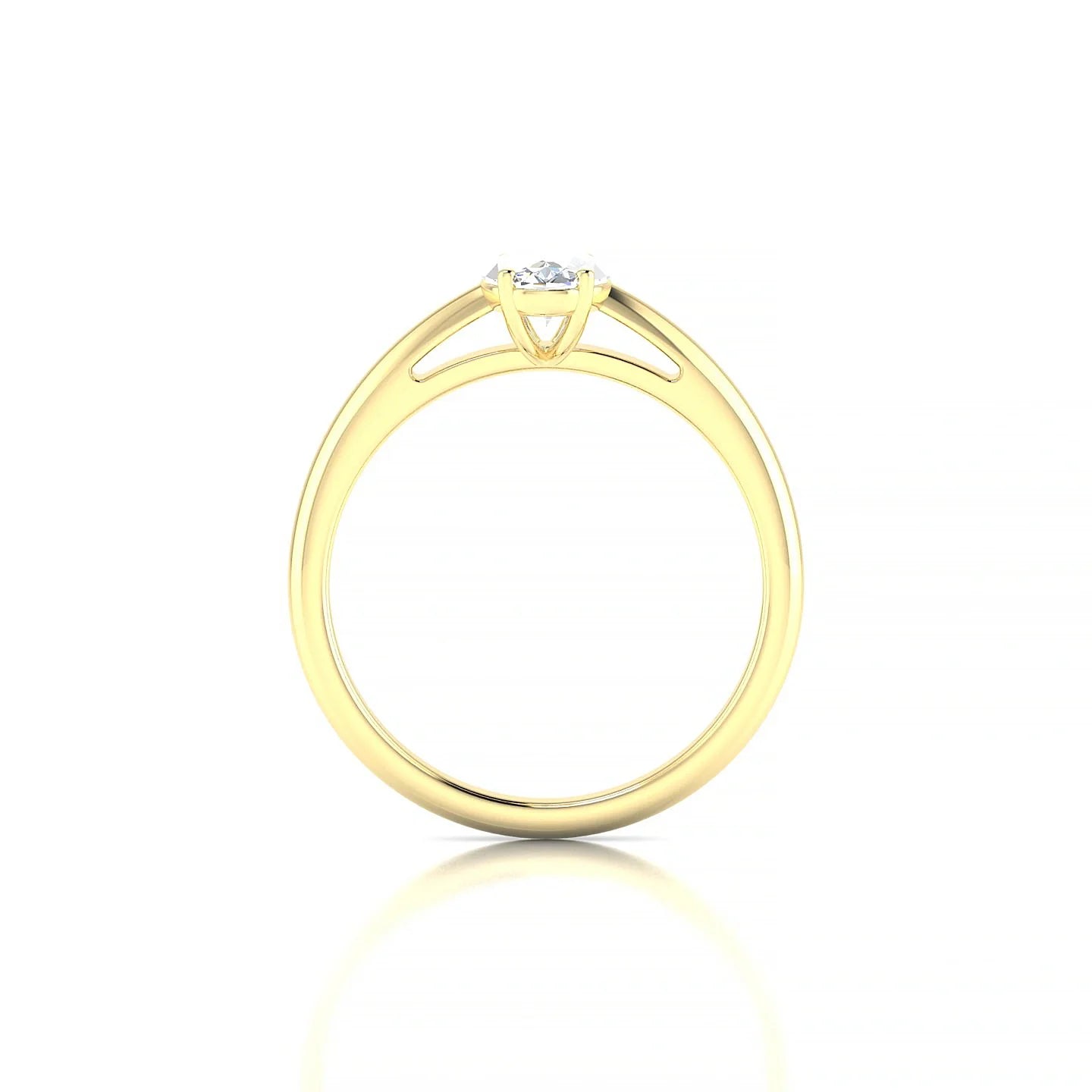 Treasure | 18k Yellow Gold 7 x 5 mm Oval Diamond Ring
