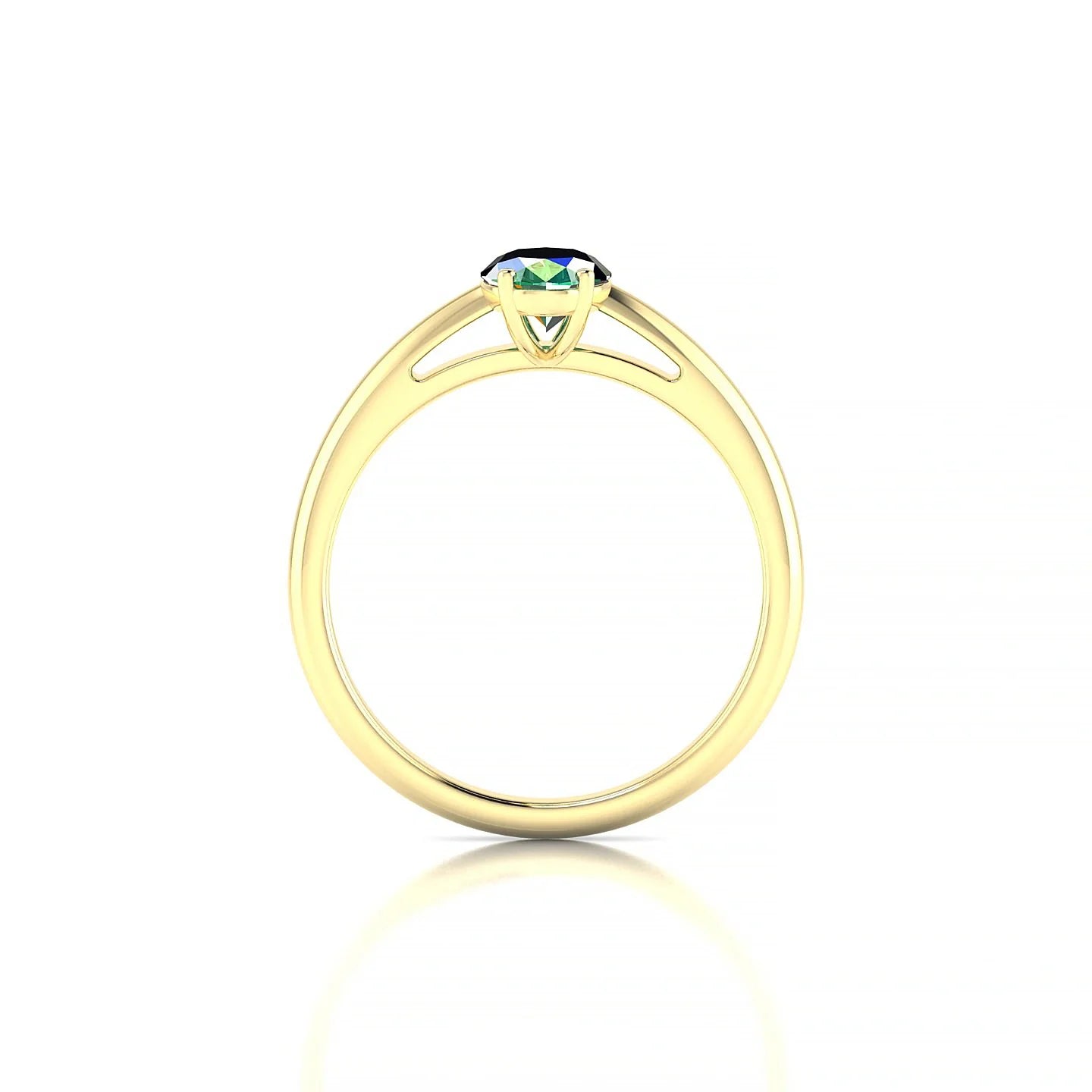 Treasure | 18k Yellow Gold 7 x 5 mm Oval Emerald Ring