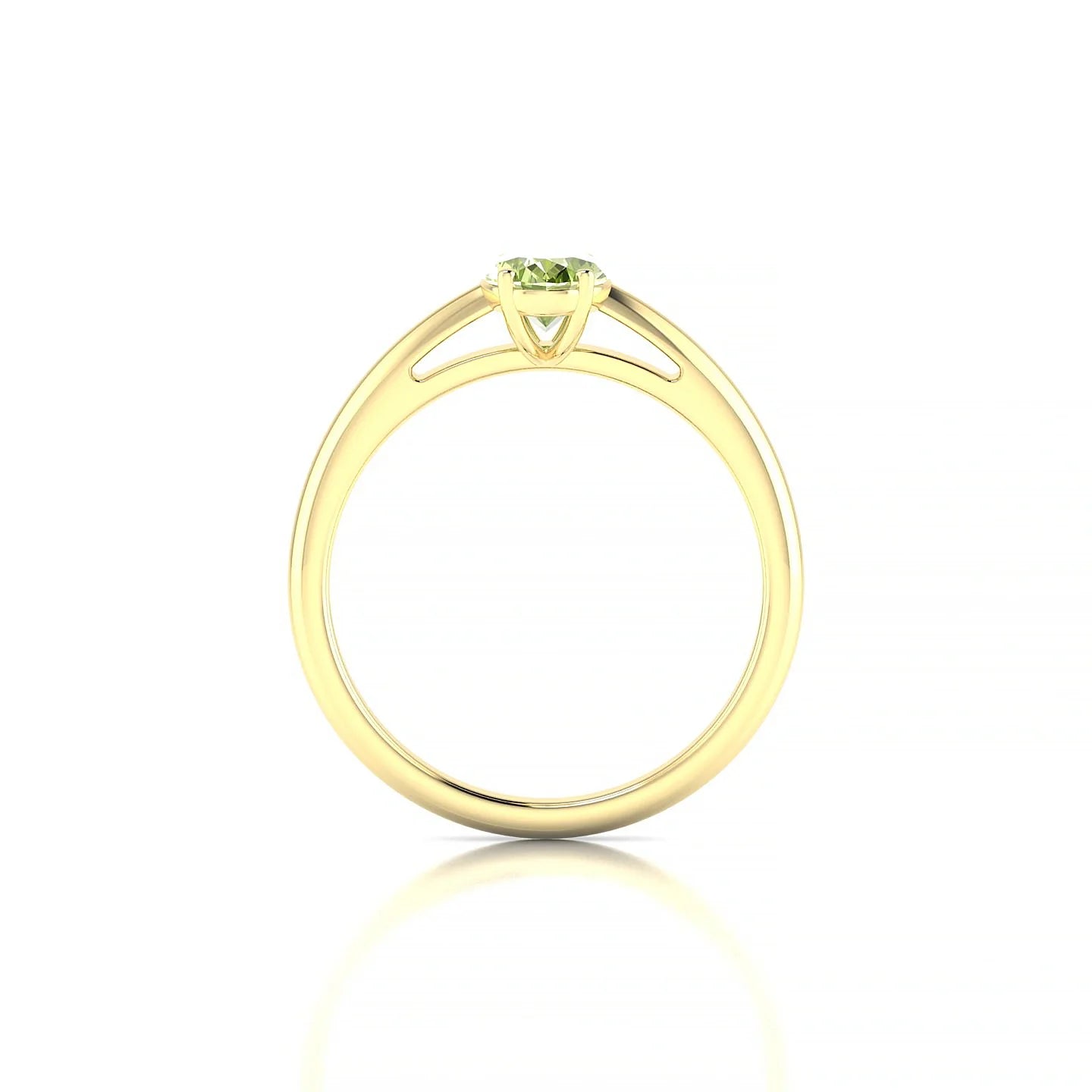 Treasure | 18k Yellow Gold 7 x 5 mm Oval Peridot Ring