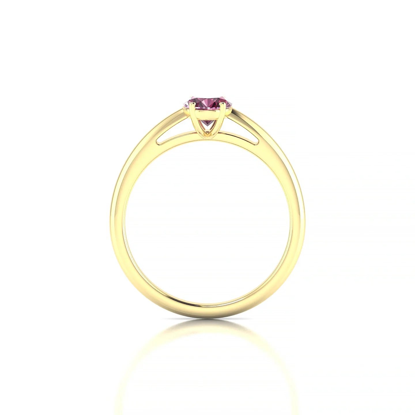 Treasure | 18k Yellow Gold 7 x 5 mm Oval Rhodolite Ring