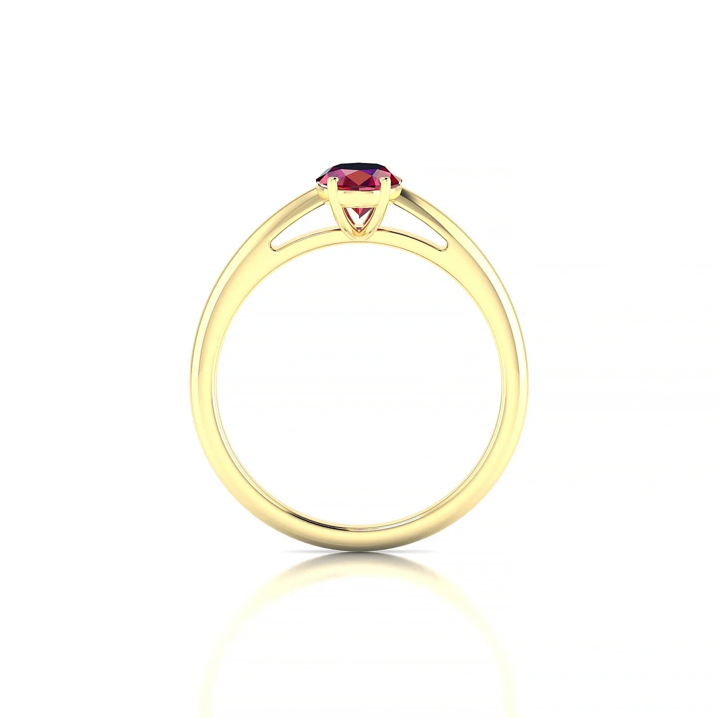 Treasure | 18k Yellow Gold 7 x 5 mm Oval Ruby Ring