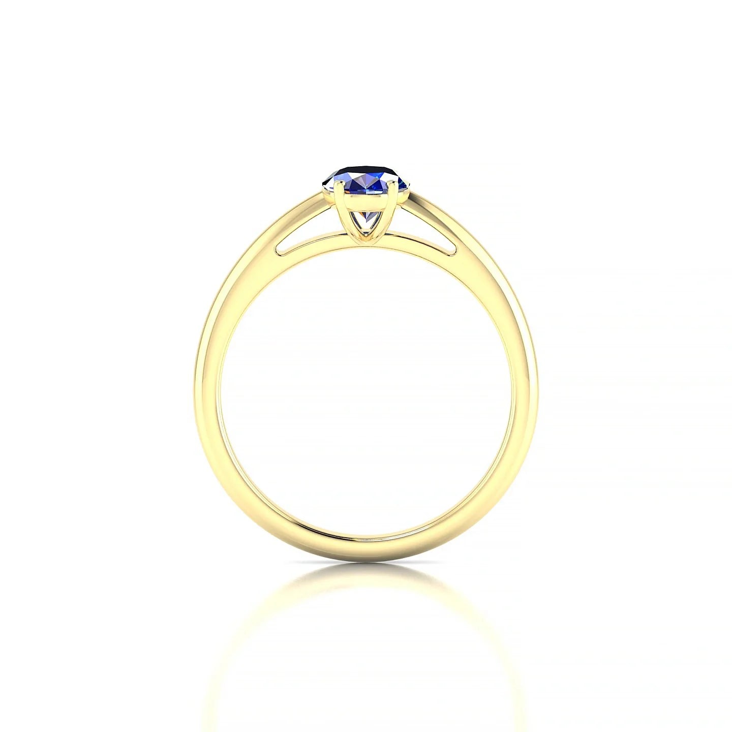Treasure | 18k Yellow Gold 7 x 5 mm Oval Sapphire Ring