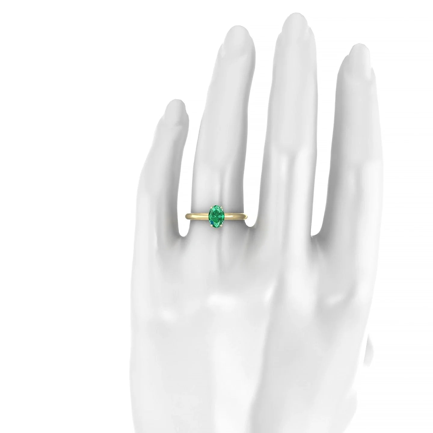 Treasure | 18k Yellow Gold 7 x 5 mm Oval Emerald Ring