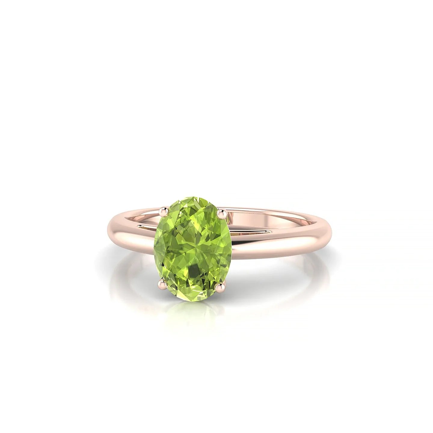 Treasure | 18k Rose Gold 8 x 6 mm Oval Peridot Ring