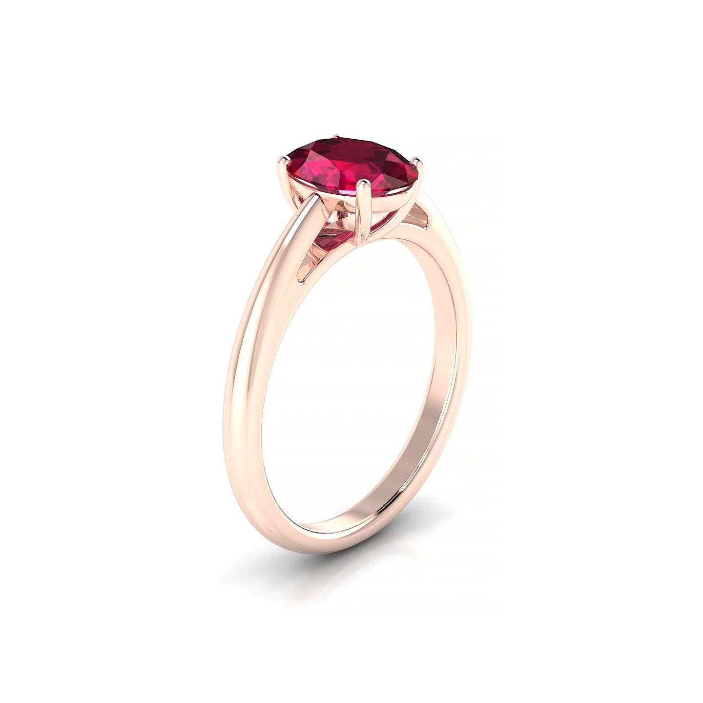 Treasure | 18k Rose Gold 8 x 6 mm Oval Ruby Ring