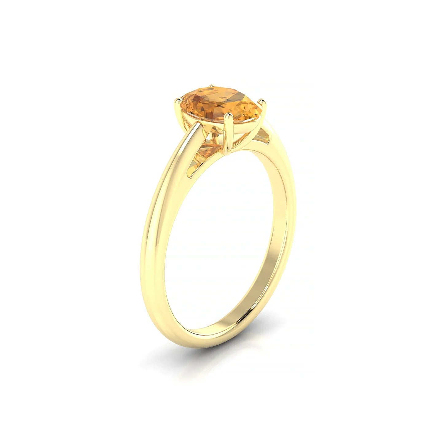 Treasure | 18k Yellow Gold 8 x 6 mm Oval Citrine Ring
