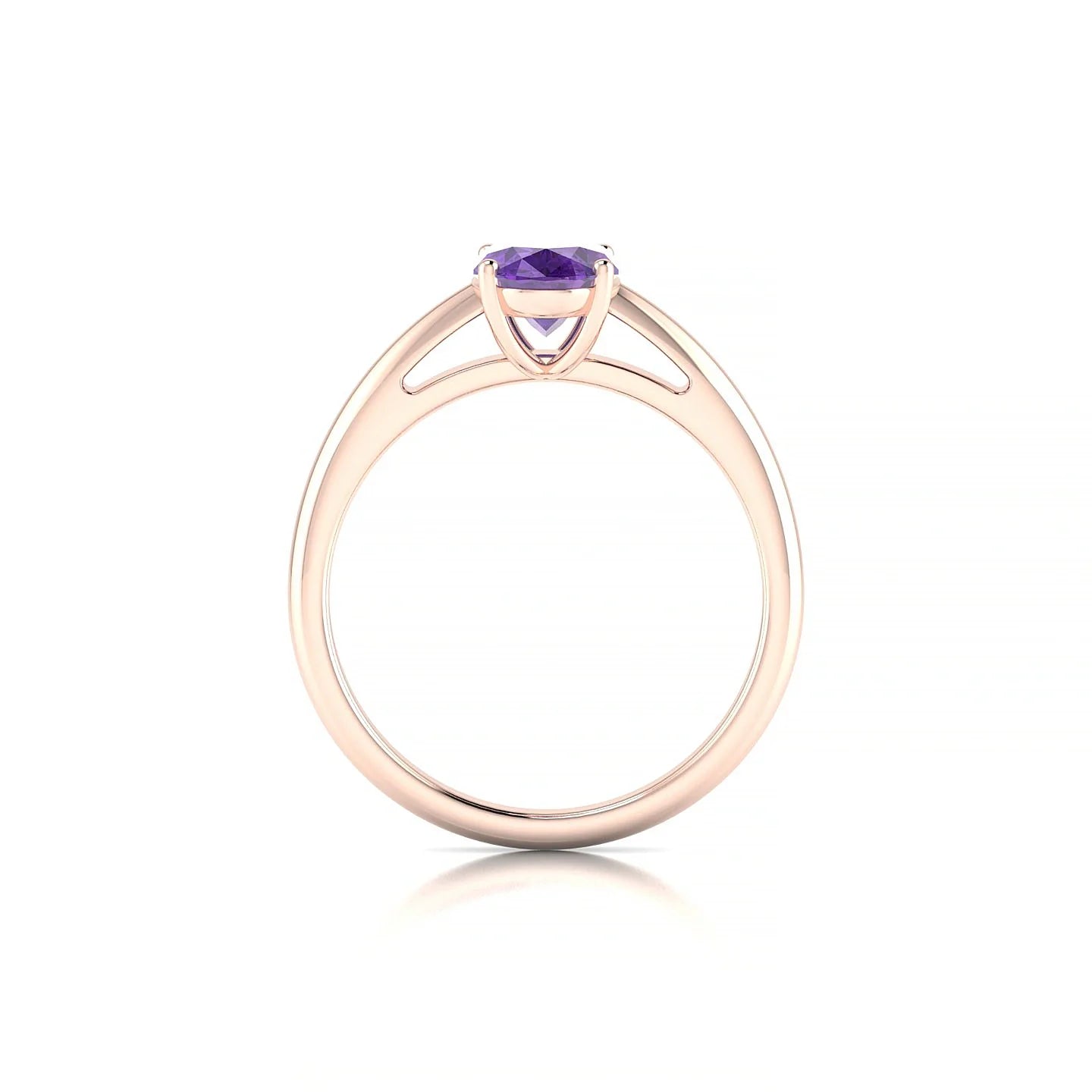 Treasure | 18k Rose Gold 8 x 6 mm Oval Amethyst Ring