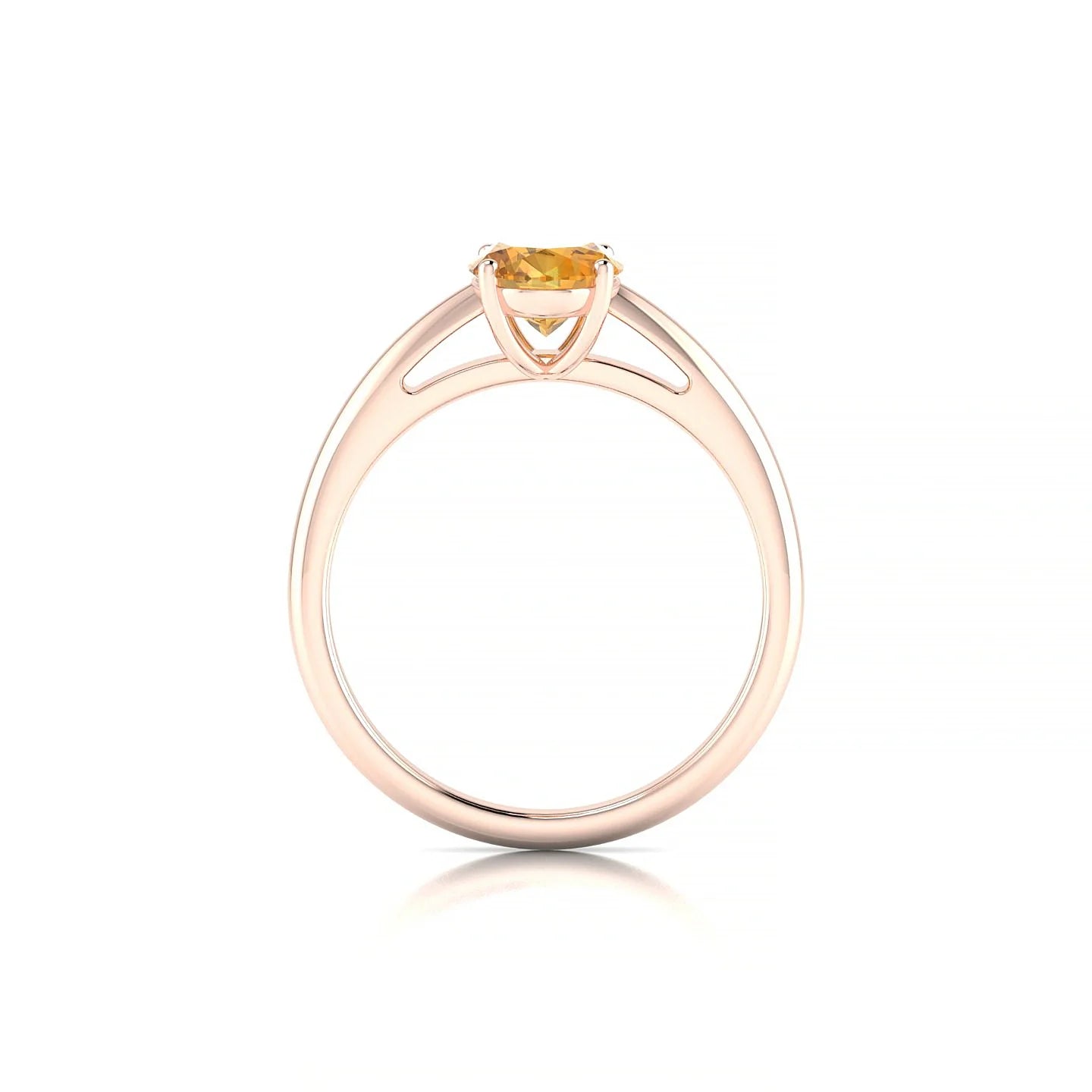Treasure | 18k Rose Gold 8 x 6 mm Oval Citrine Ring