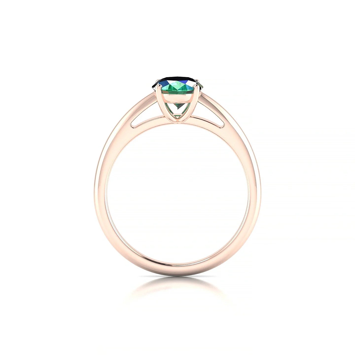 Treasure | 18k Rose Gold 8 x 6 mm Oval Emerald Ring
