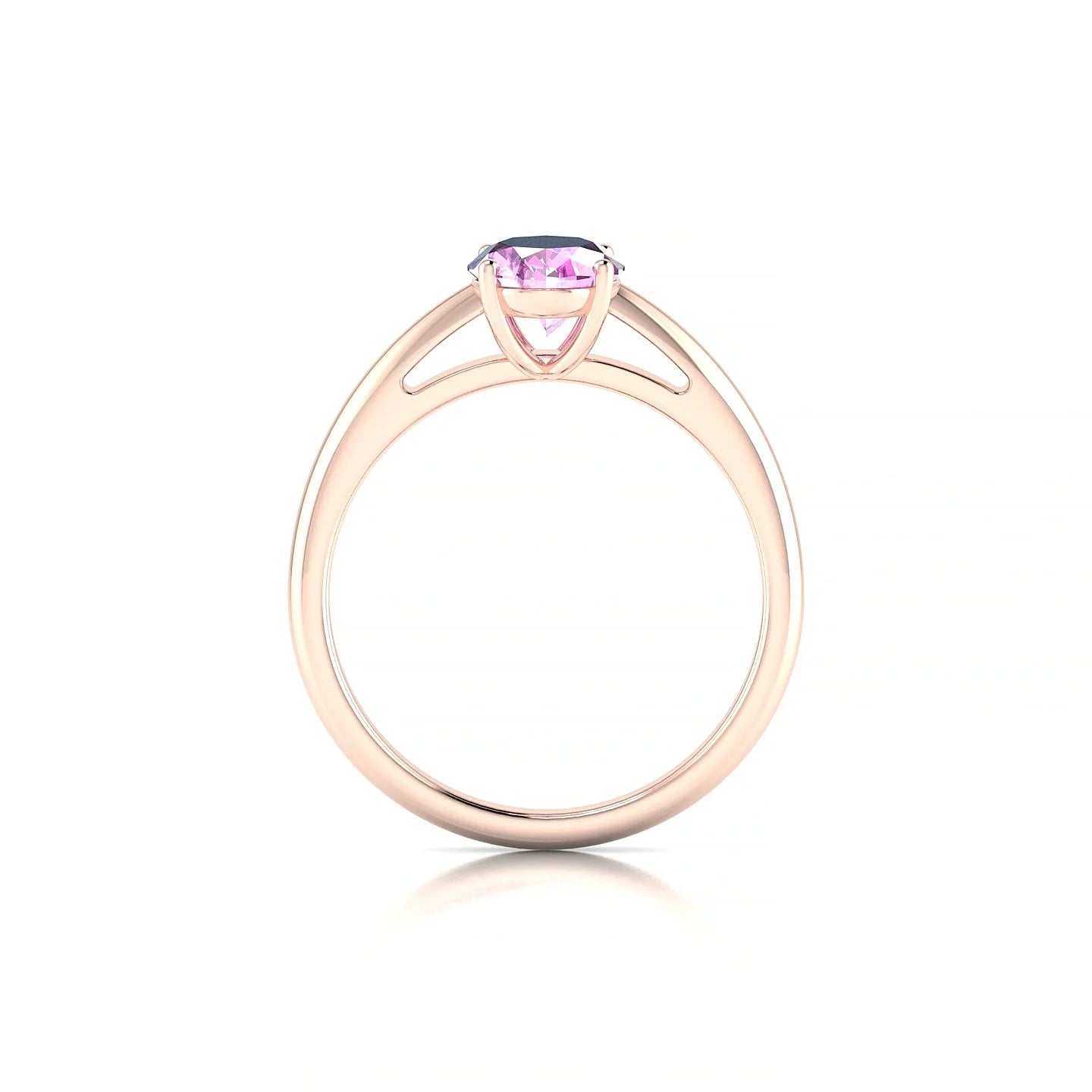Treasure | 18k Rose Gold 8 x 6 mm Oval Pink Sapphire Ring