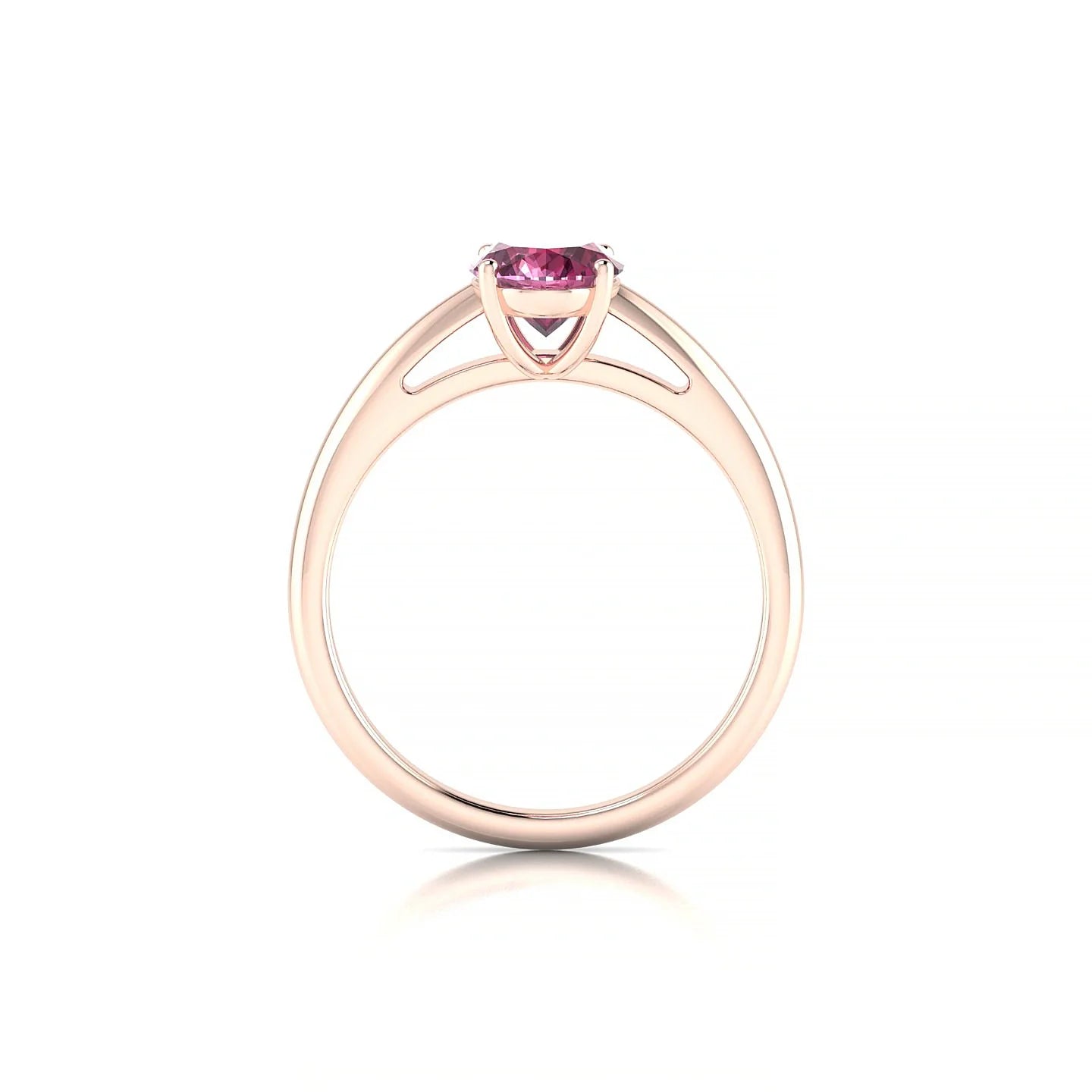 Treasure | 18k Rose Gold 8 x 6 mm Oval Rhodolite Ring