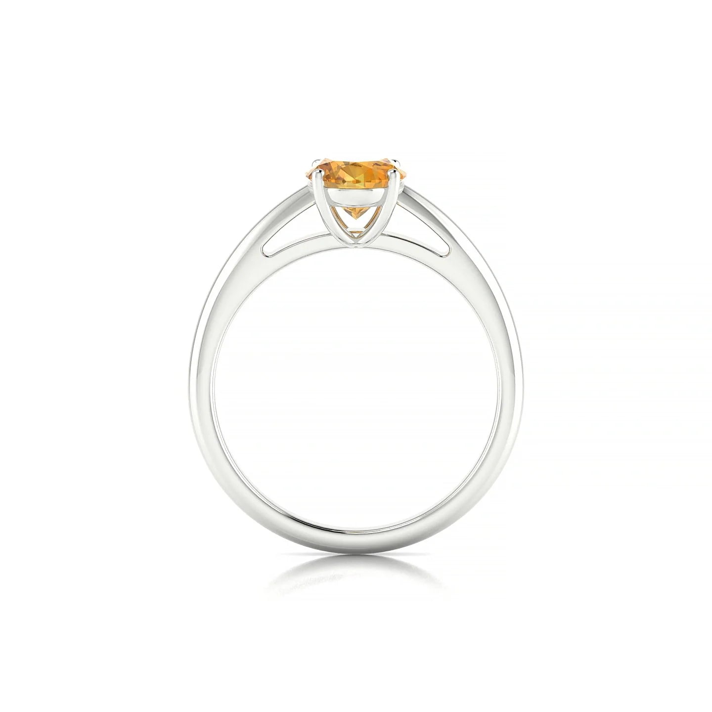 Treasure | 18k White Gold 8 x 6 mm Oval Citrine Ring