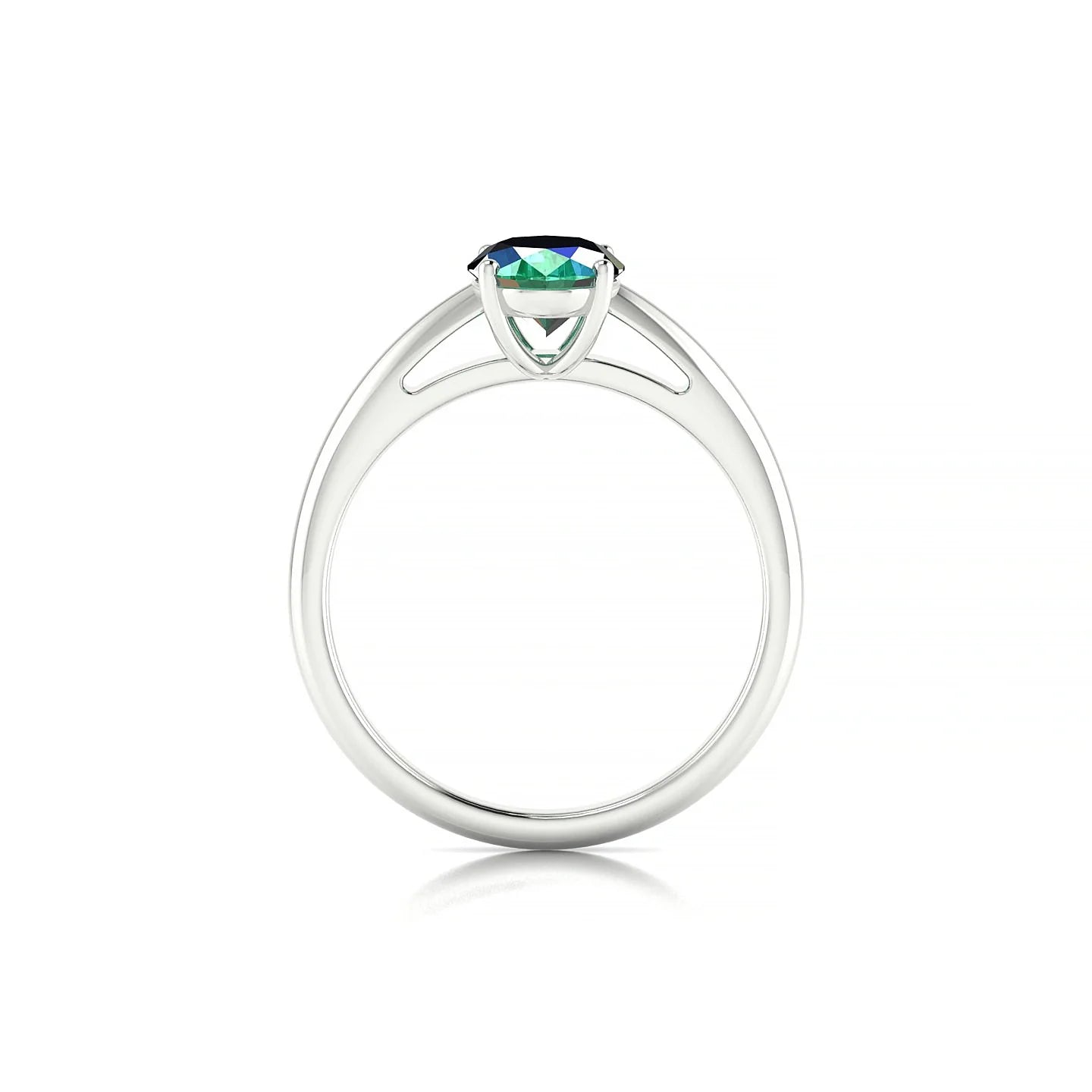 Treasure | 18k White Gold 8 x 6 mm Oval Emerald Ring