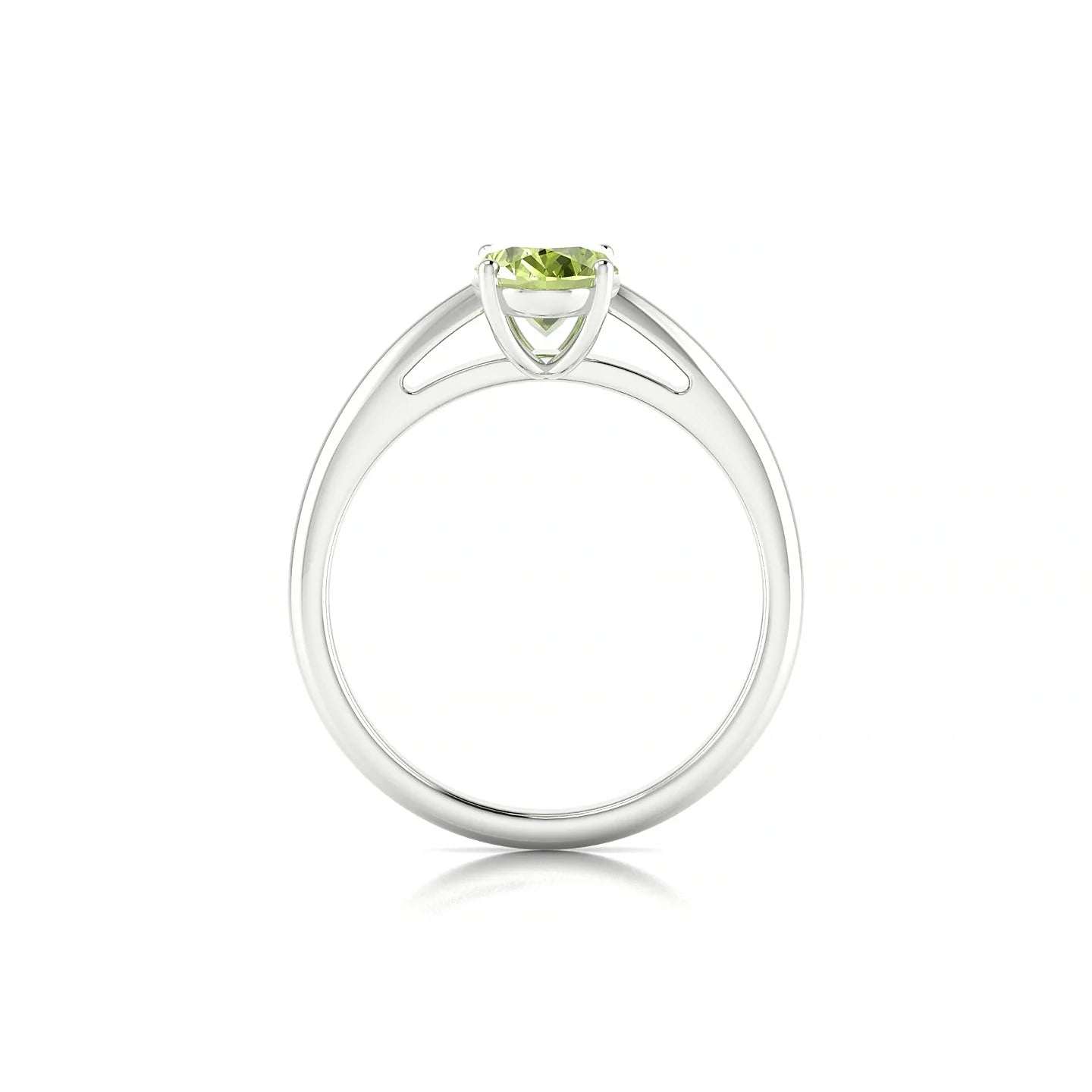 Treasure | 18k White Gold 8 x 6 mm Oval Peridot Ring