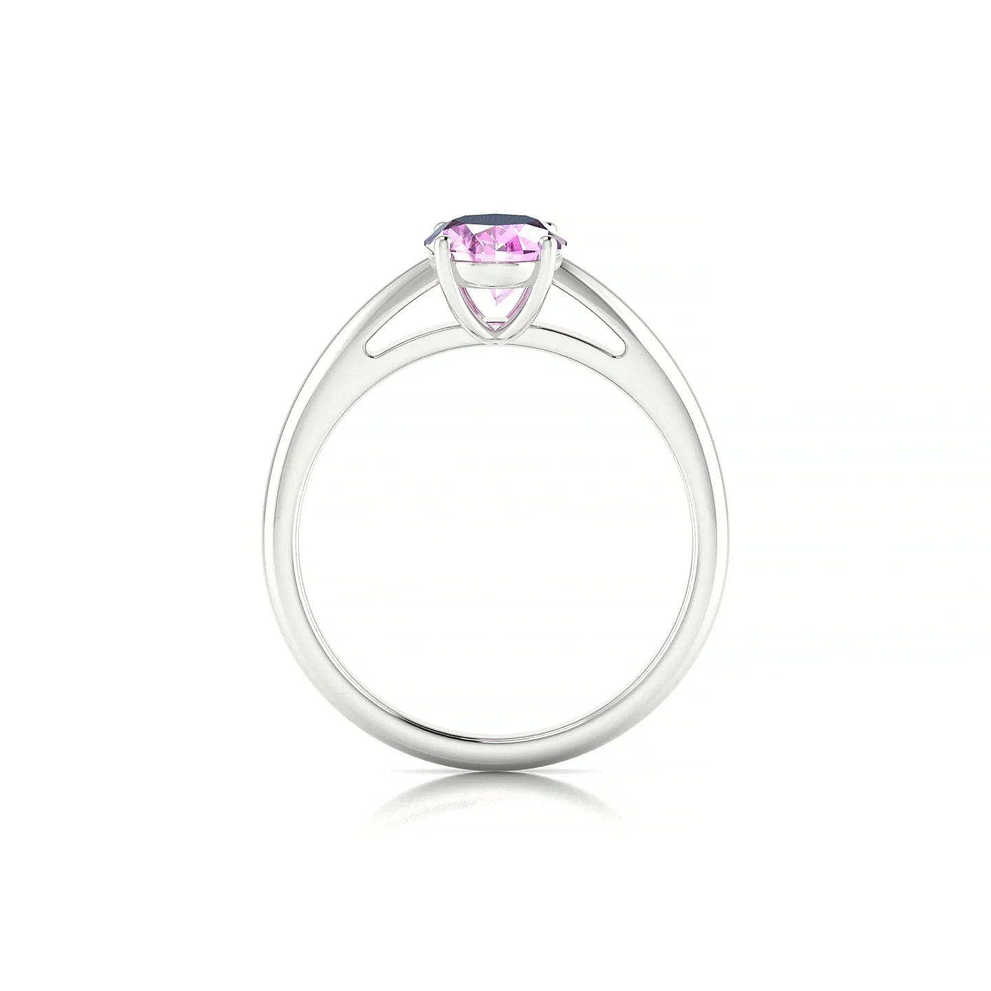 Treasure | 18k White Gold 8 x 6 mm Oval Pink Sapphire Ring
